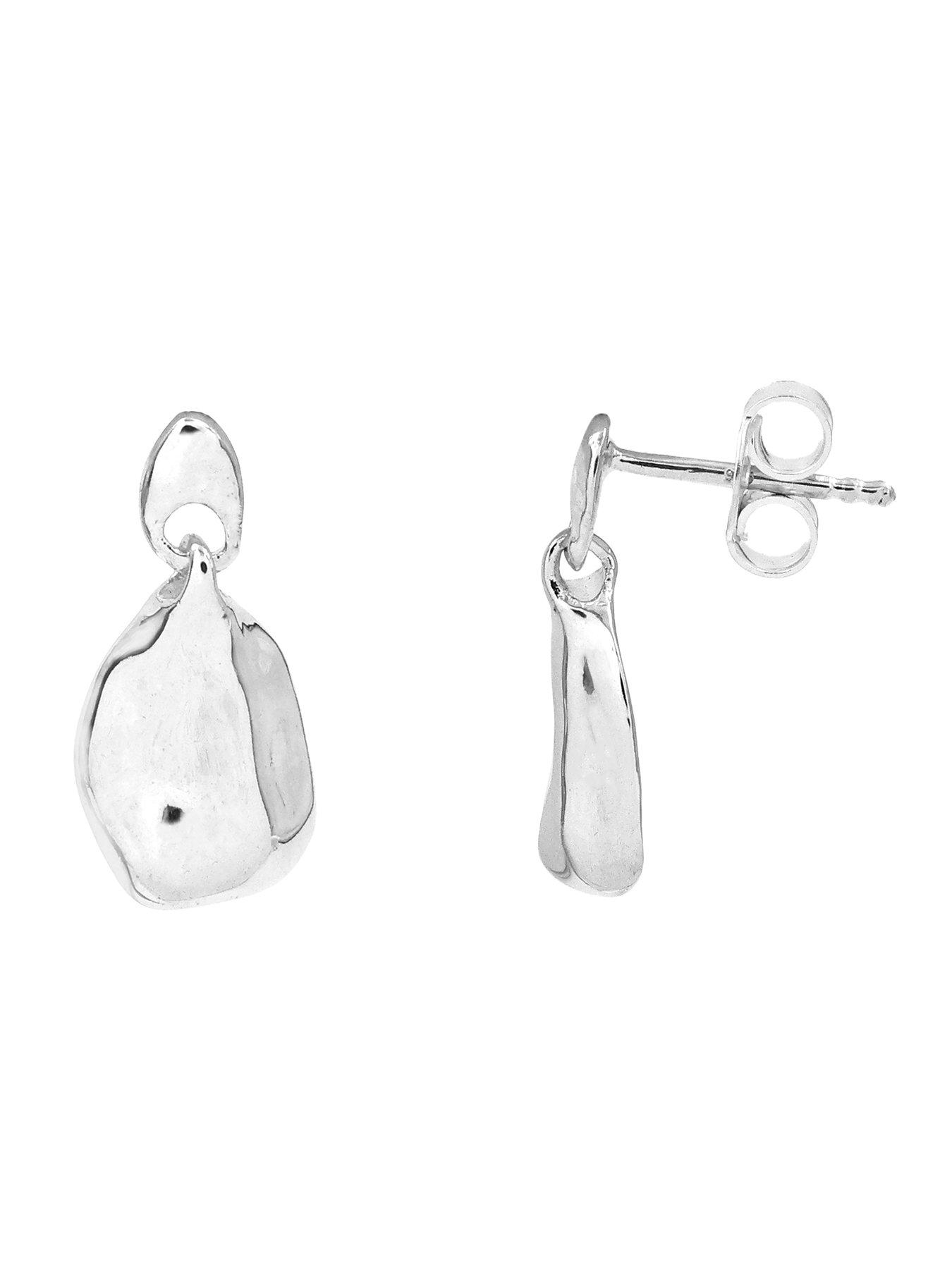 the-edit-hs-edit-molten-sterling-silver-moulded-pebble-drop-earringsback