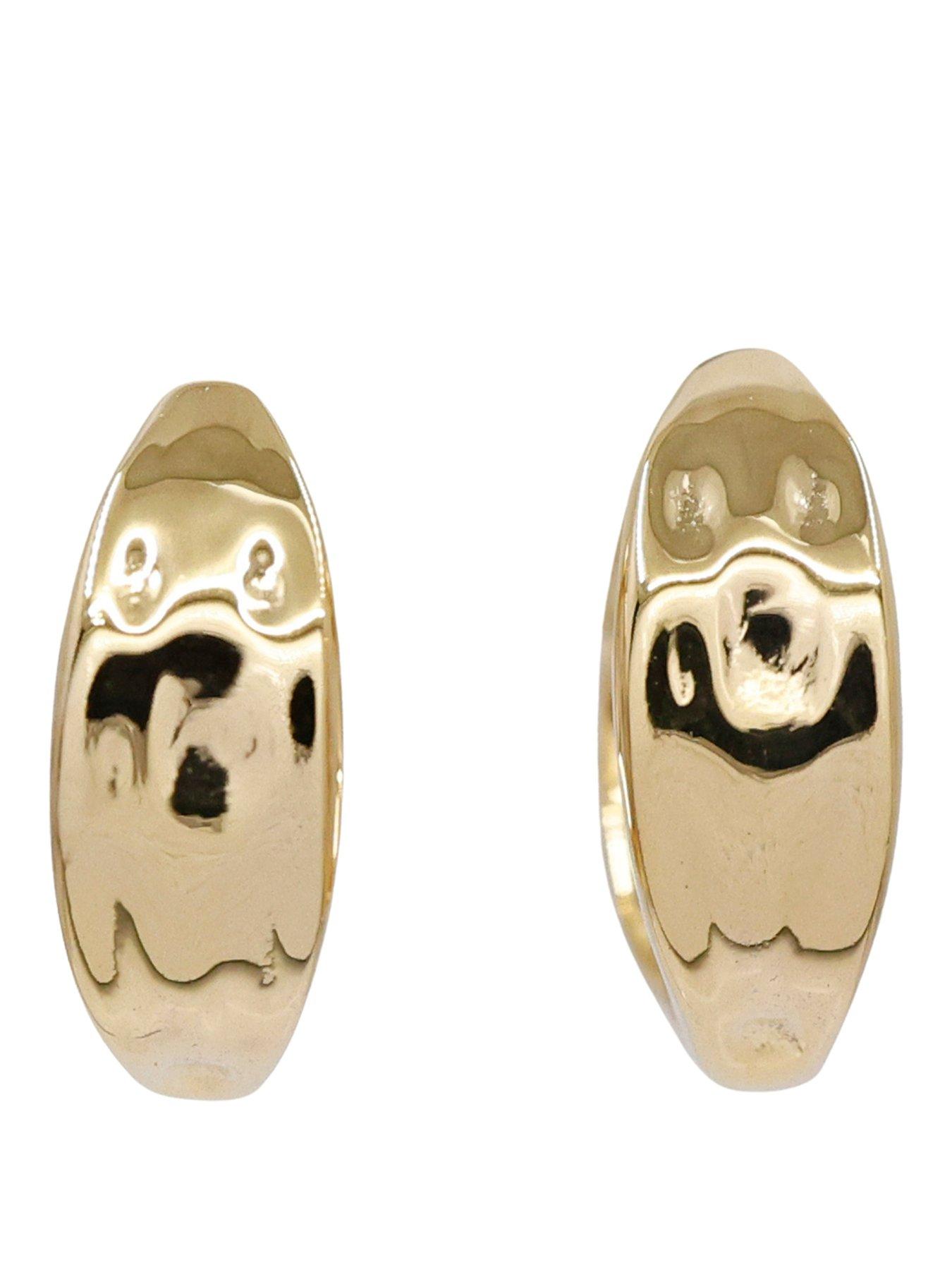 The Edit HS Edit MOLTEN 18ct Yellow Gold Plated Sterling Silver Small Moulded Chunky Hoop Earrings