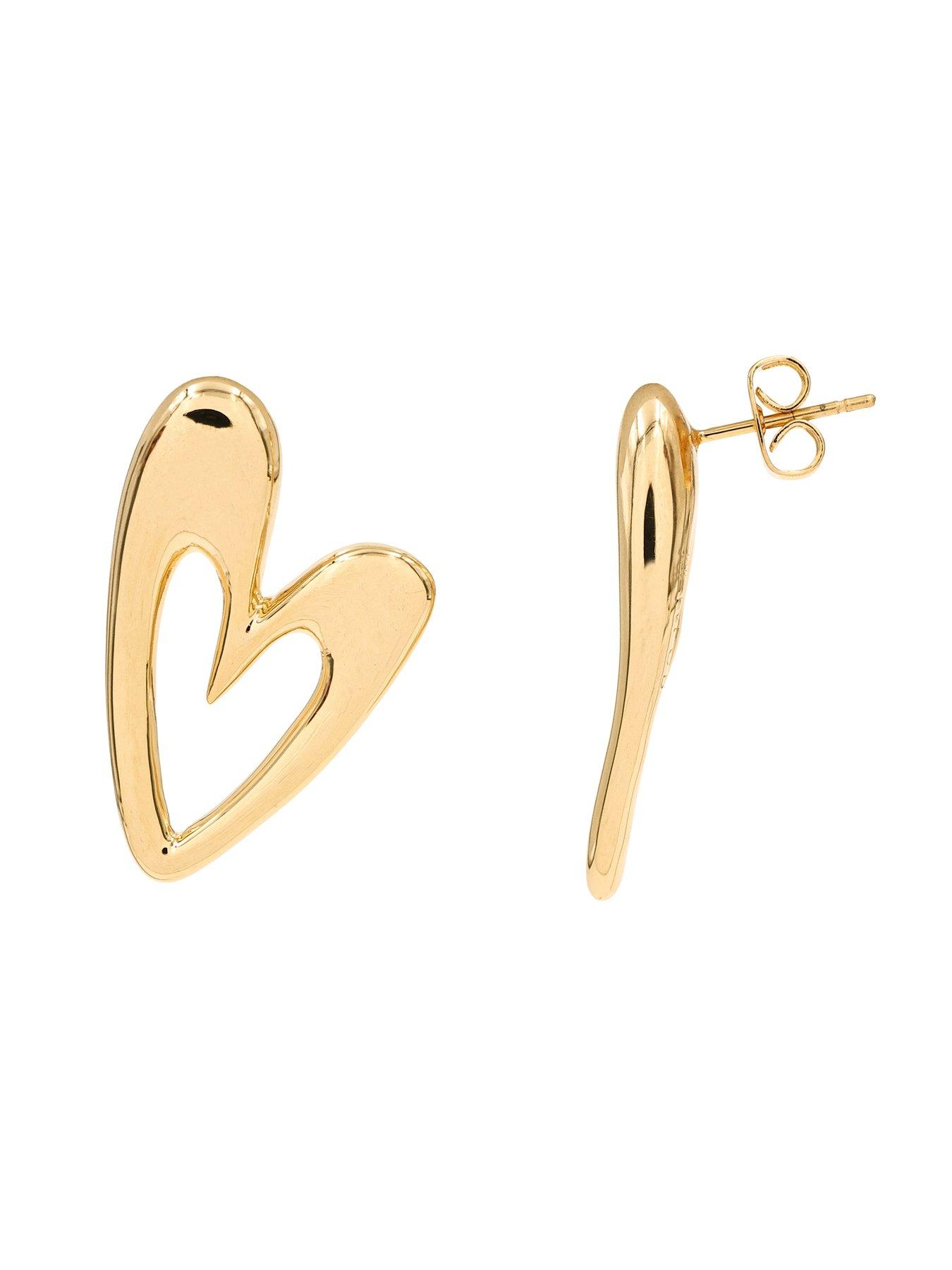Image 2 of 4 of The Edit HS The Edit HEARTS 18ct Yellow Gold Plated Abstract Heart Stud Earrings