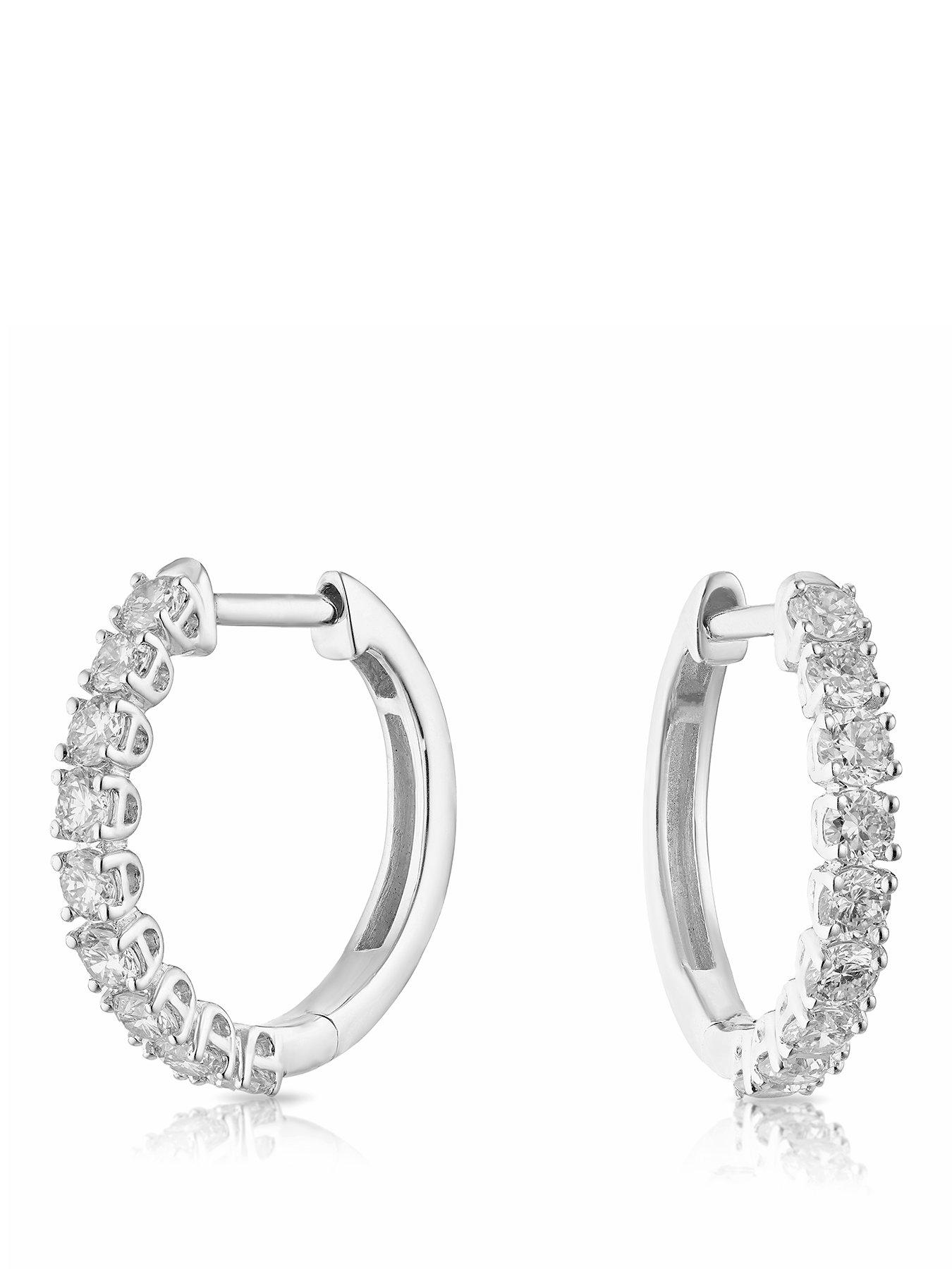 Harriet Harriet Sterling Silver 0.50ct Lab-Grown Diamond Round Hoop Earrings
