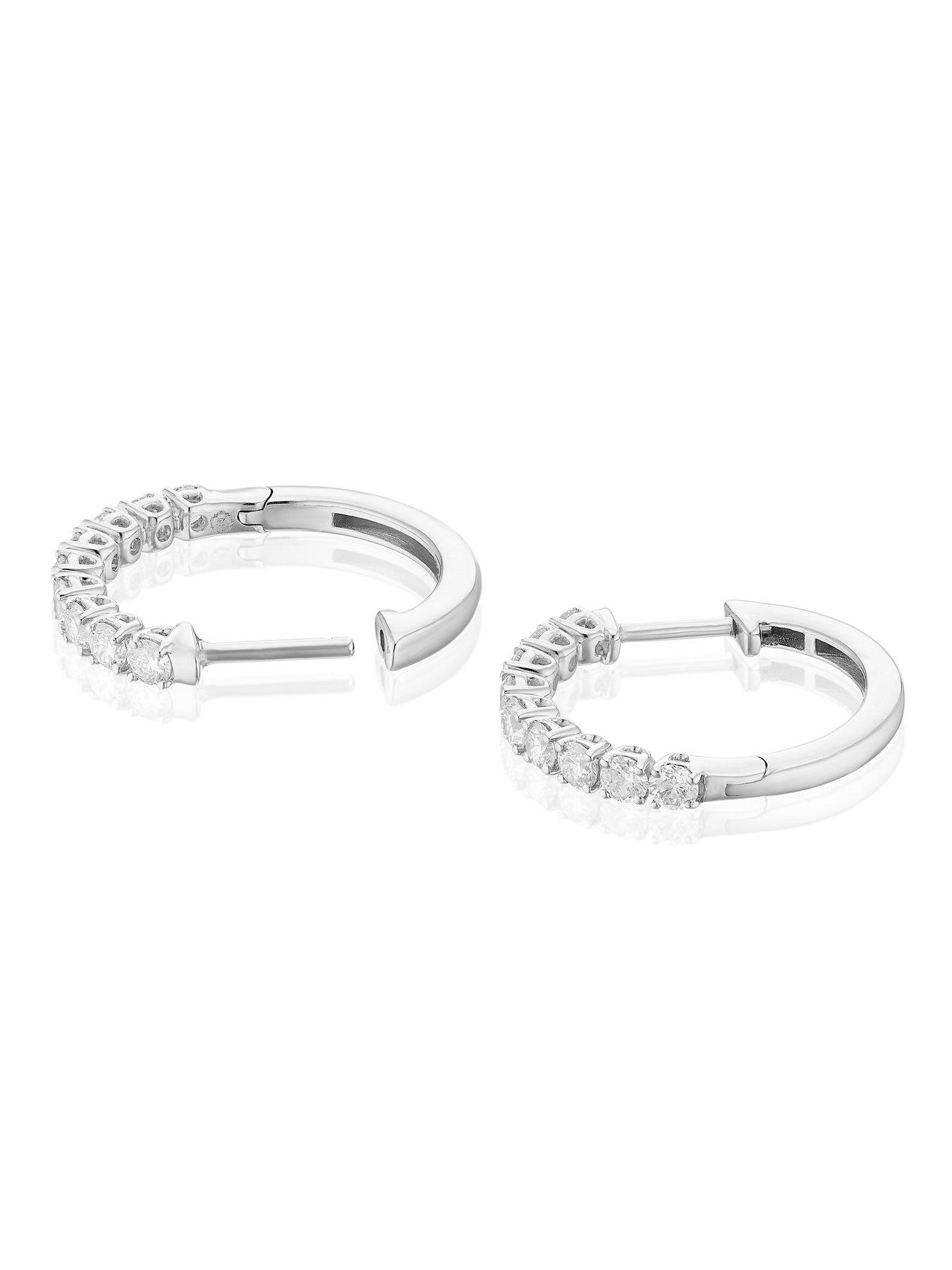 Image 2 of 6 of Harriet Sterling 0.50Ct Lab-Grown Diamond Round Hoop Earrings - Silver