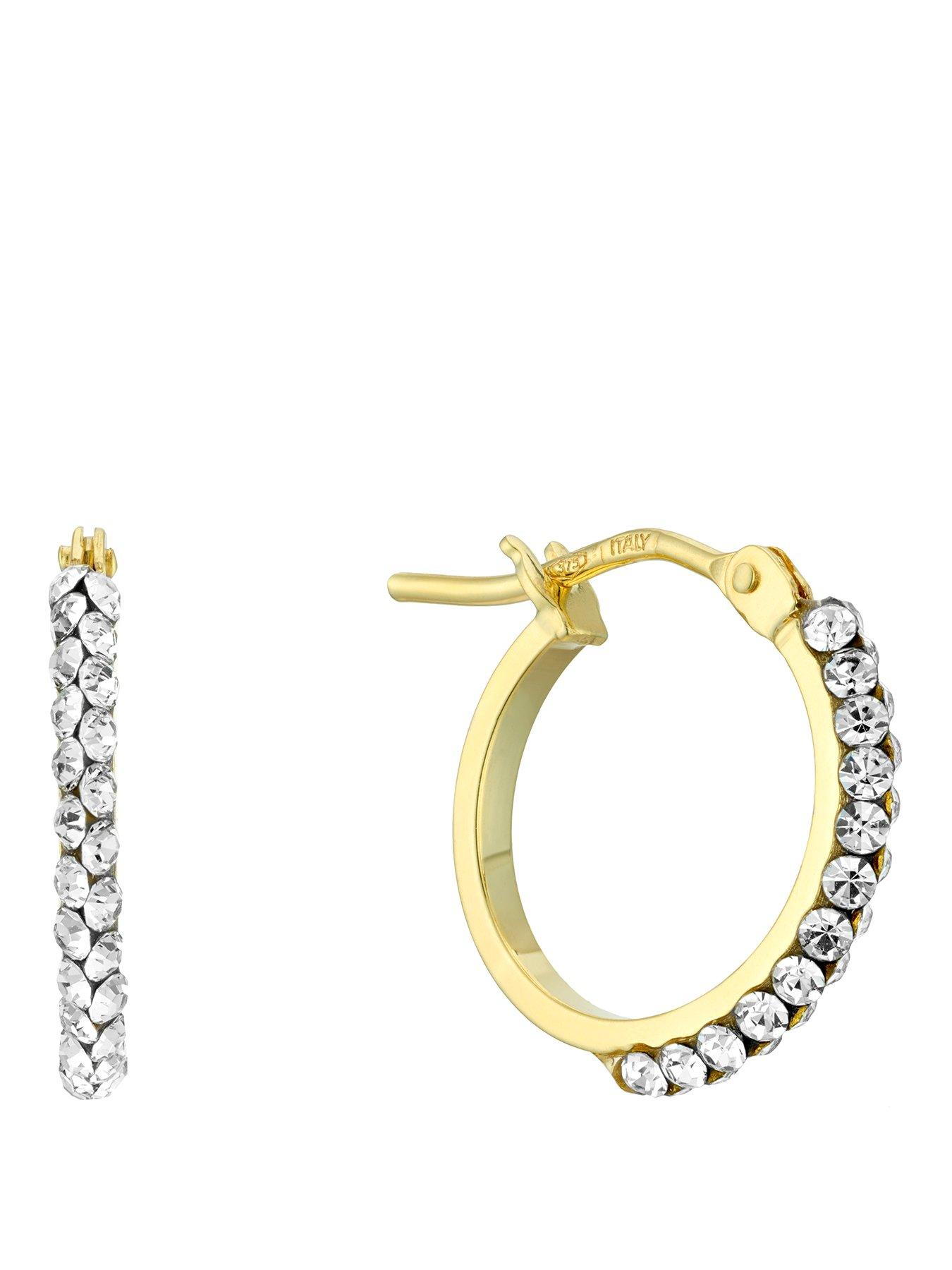 Image 1 of 1 of H. Samuel 9Ct Crystal 10mm Hoop Earrings - Gold