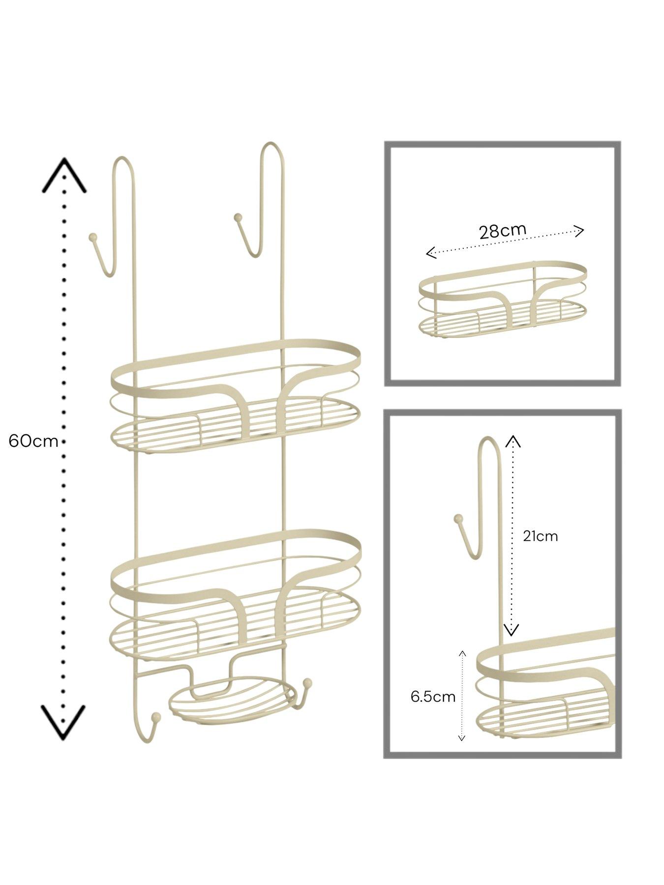 Image 2 of 2 of Showerdrape Dante 2 Tier Shower Caddy With Soap Basket Beige