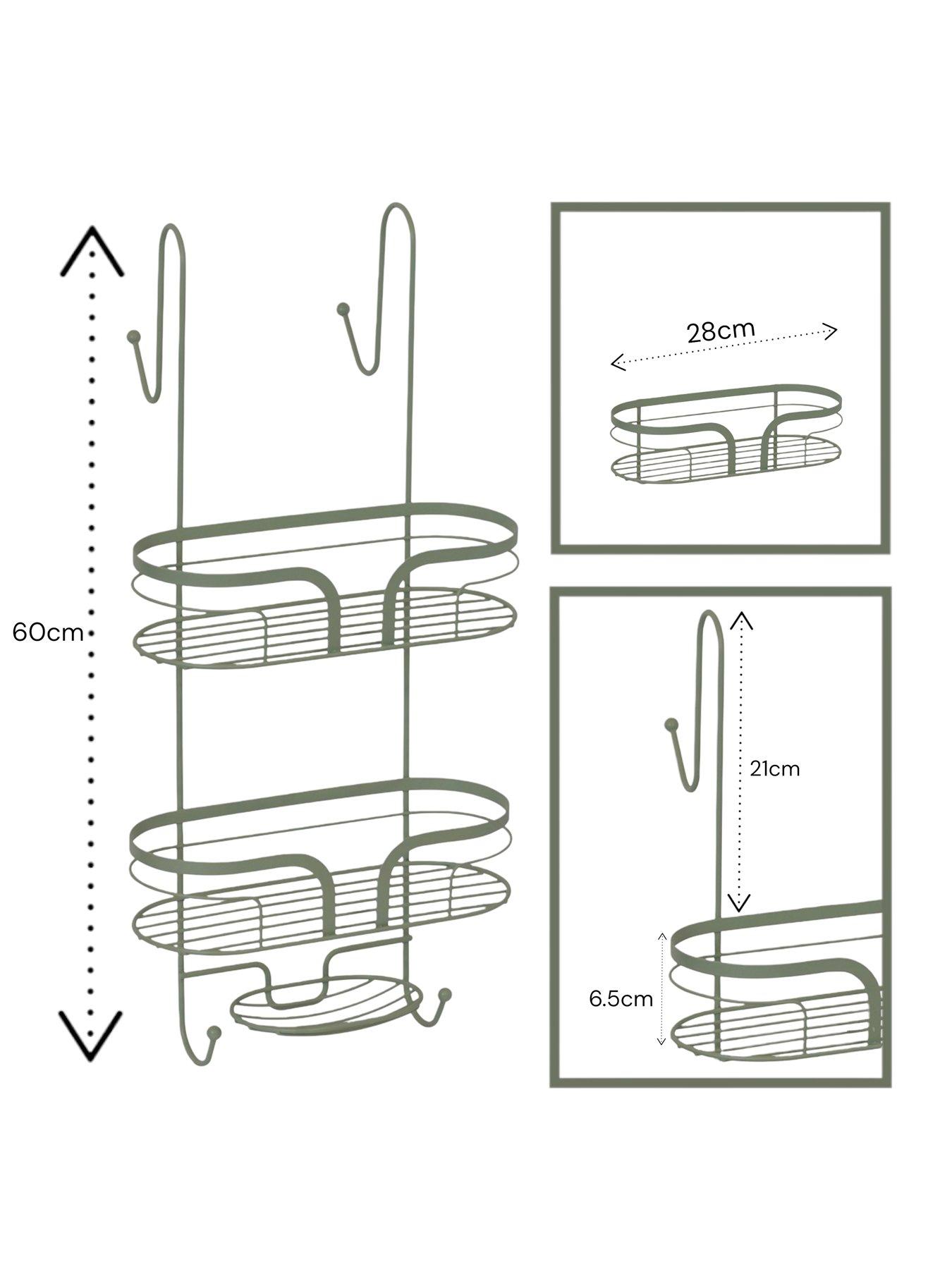 Image 3 of 3 of Showerdrape Dante 2 Tier Shower Caddy With Soap Basket Sage