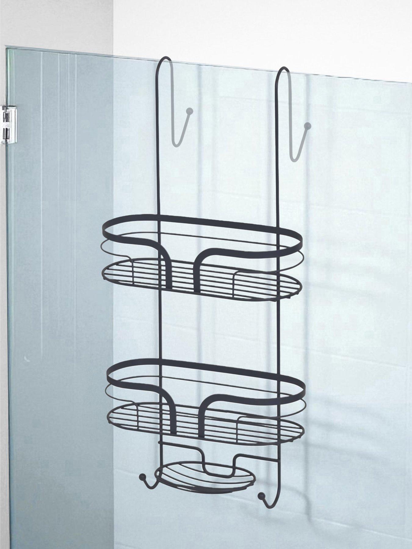 Image 1 of 3 of Showerdrape Dante 2 Tier Shower Caddy With Soap Basket Grey