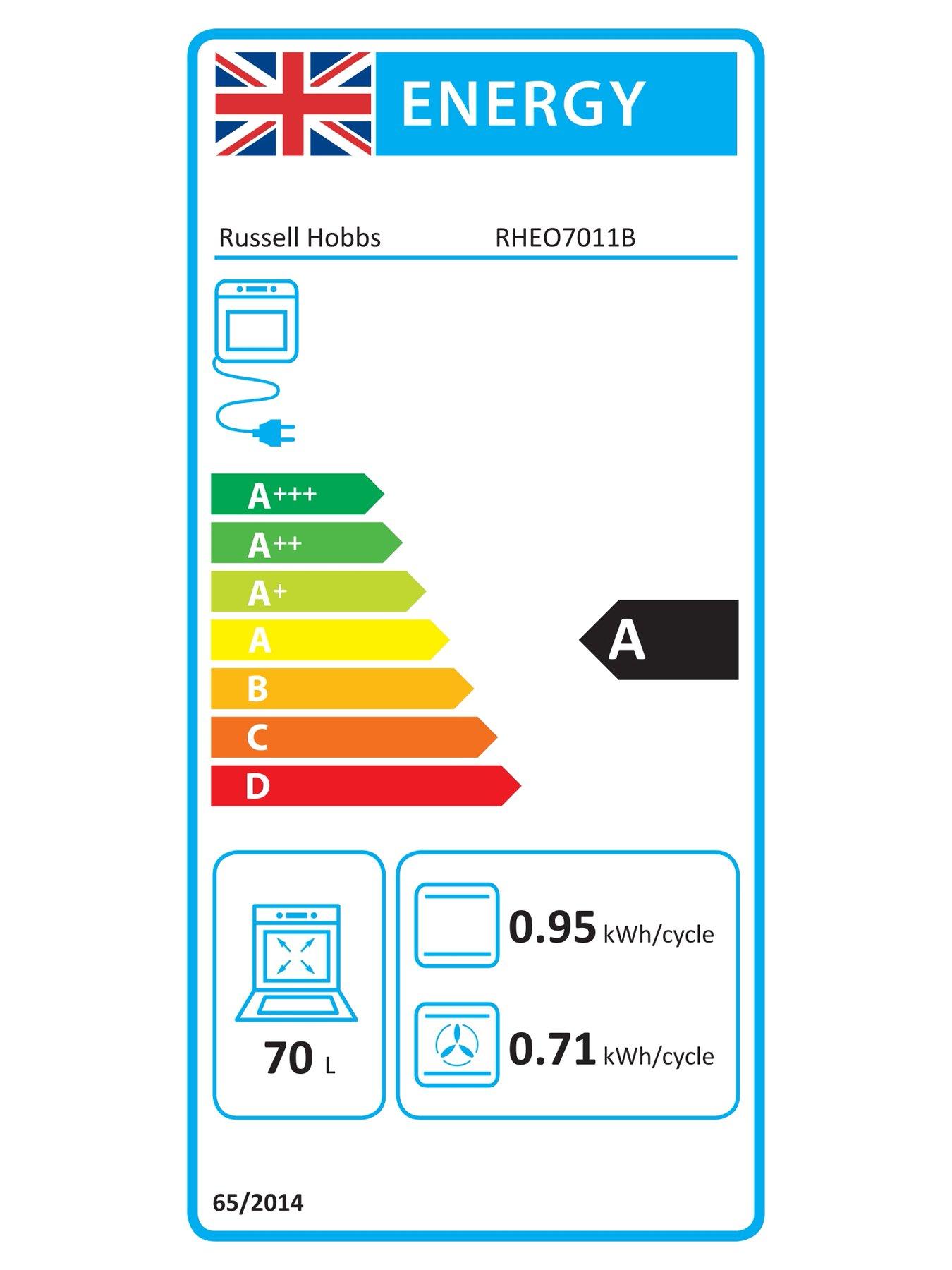 Image 7 of 7 of Russell Hobbs Russell Hobbs RHEO7011B Built-In 70L Multifunctional Electric Fan Oven in Black