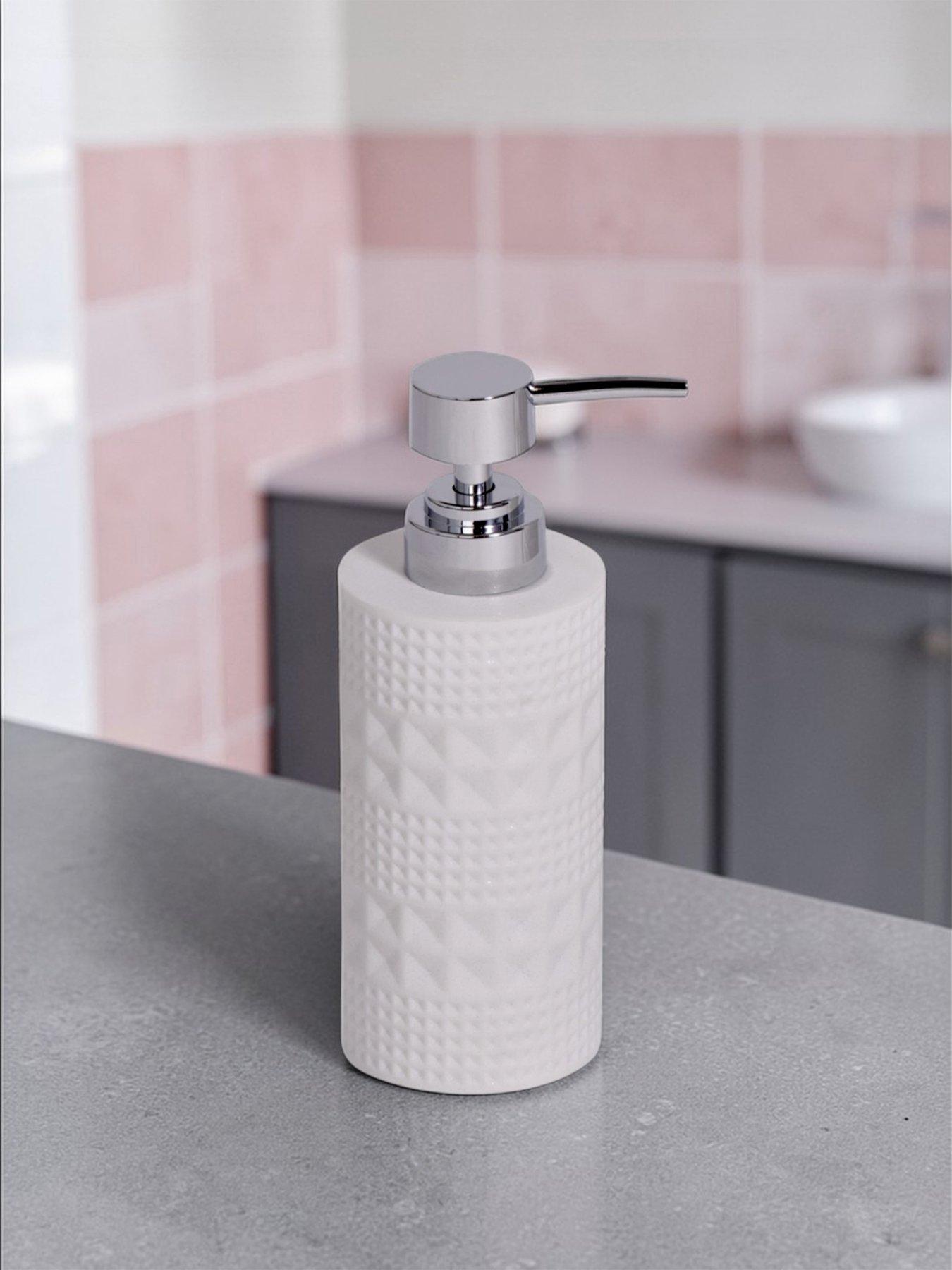Image 4 of 7 of Showerdrape Maison Soft White Shimmer 4 Piece Bathroom Accessory Set