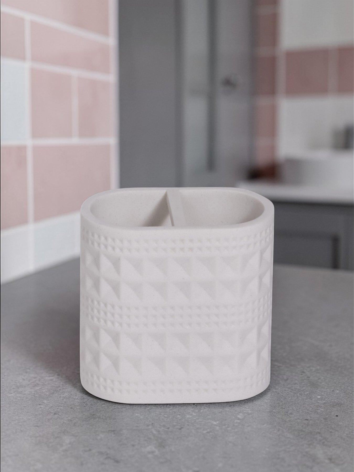 Image 5 of 7 of Showerdrape Maison Soft White Shimmer 4 Piece Bathroom Accessory Set