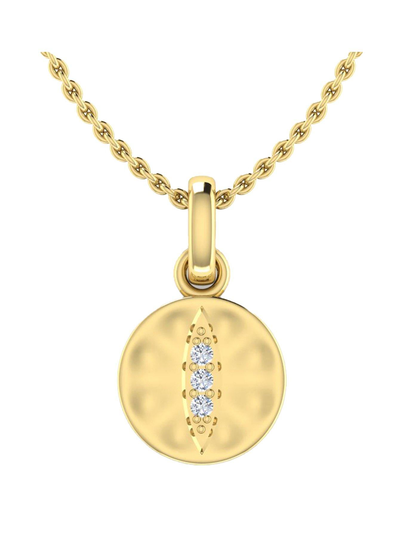 Kleora KLEORA IRIS Modern Electrum Diamond Cats Eye Circle Pendant