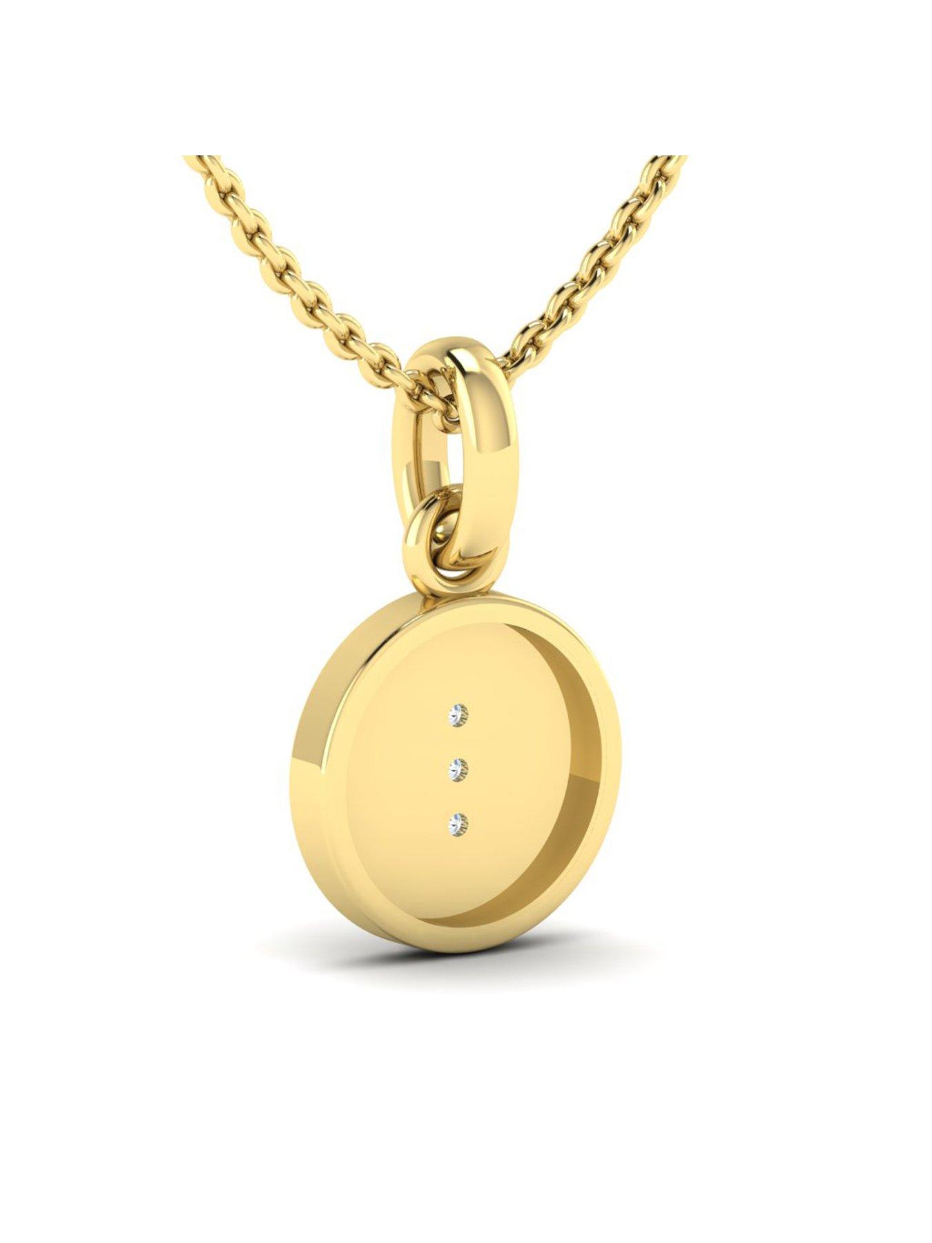 Image 2 of 5 of Kleora KLEORA IRIS Modern Electrum Diamond Cats Eye Circle Pendant