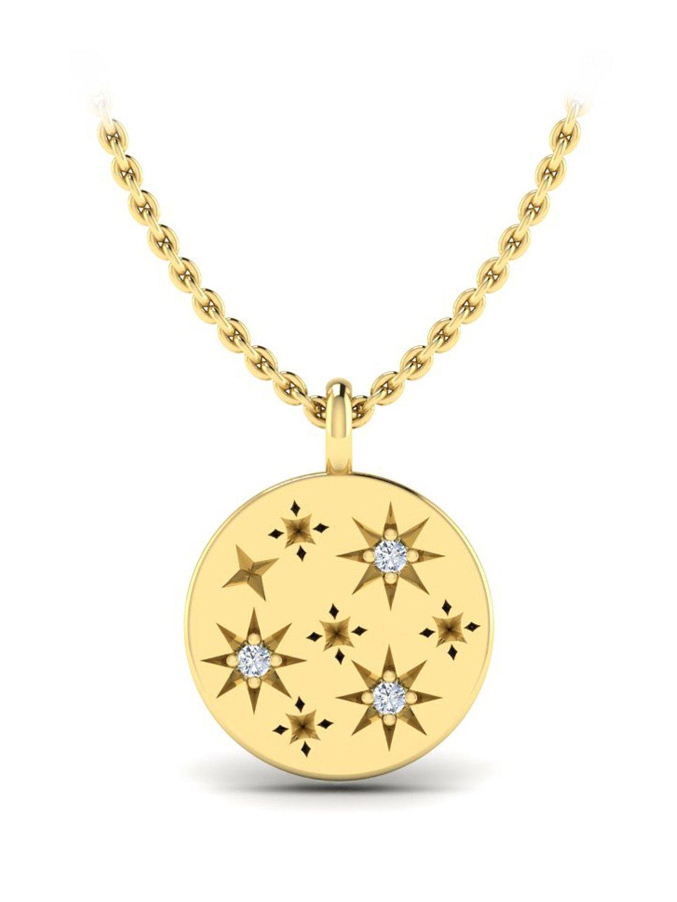 Kleora KLEORA AURORA Modern Electrum Diamond Star Burst Disc Pendant