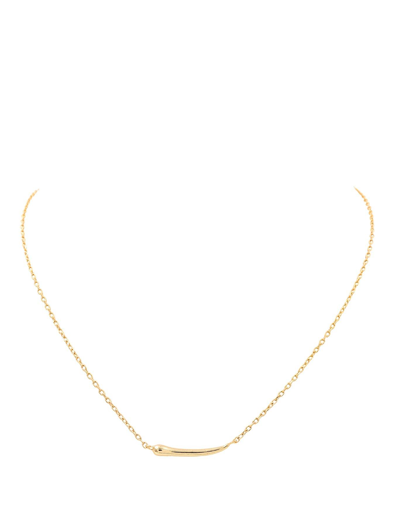 The Edit HS Edit 18ct Yellow Gold Plated Sterling Silver Abstract Bar Necklace