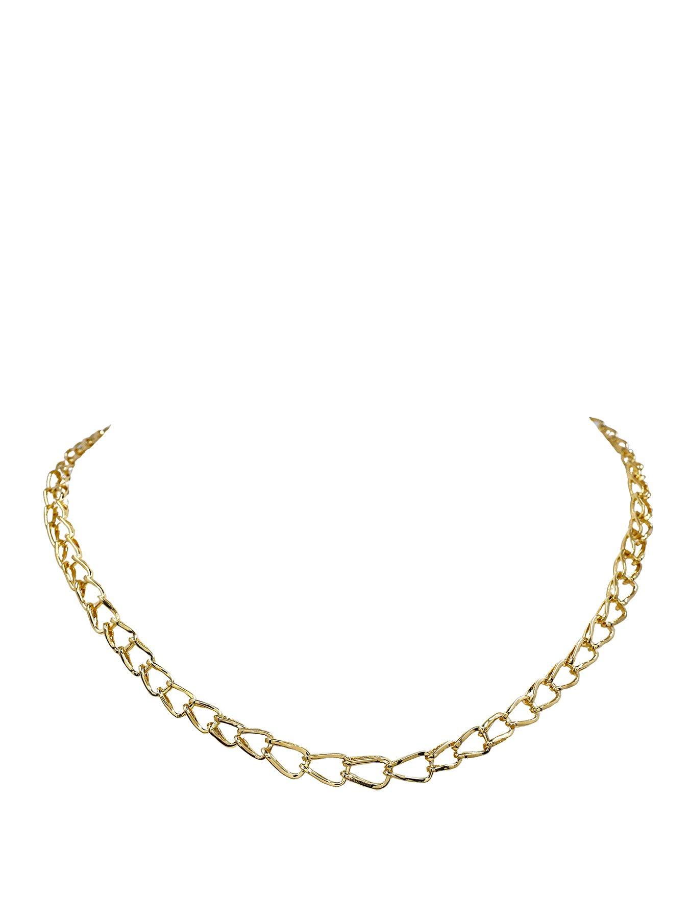 The Edit Hs Chains 18Ct Plate  &  Cubic Zirconia Large Link Chain Necklace - Gold