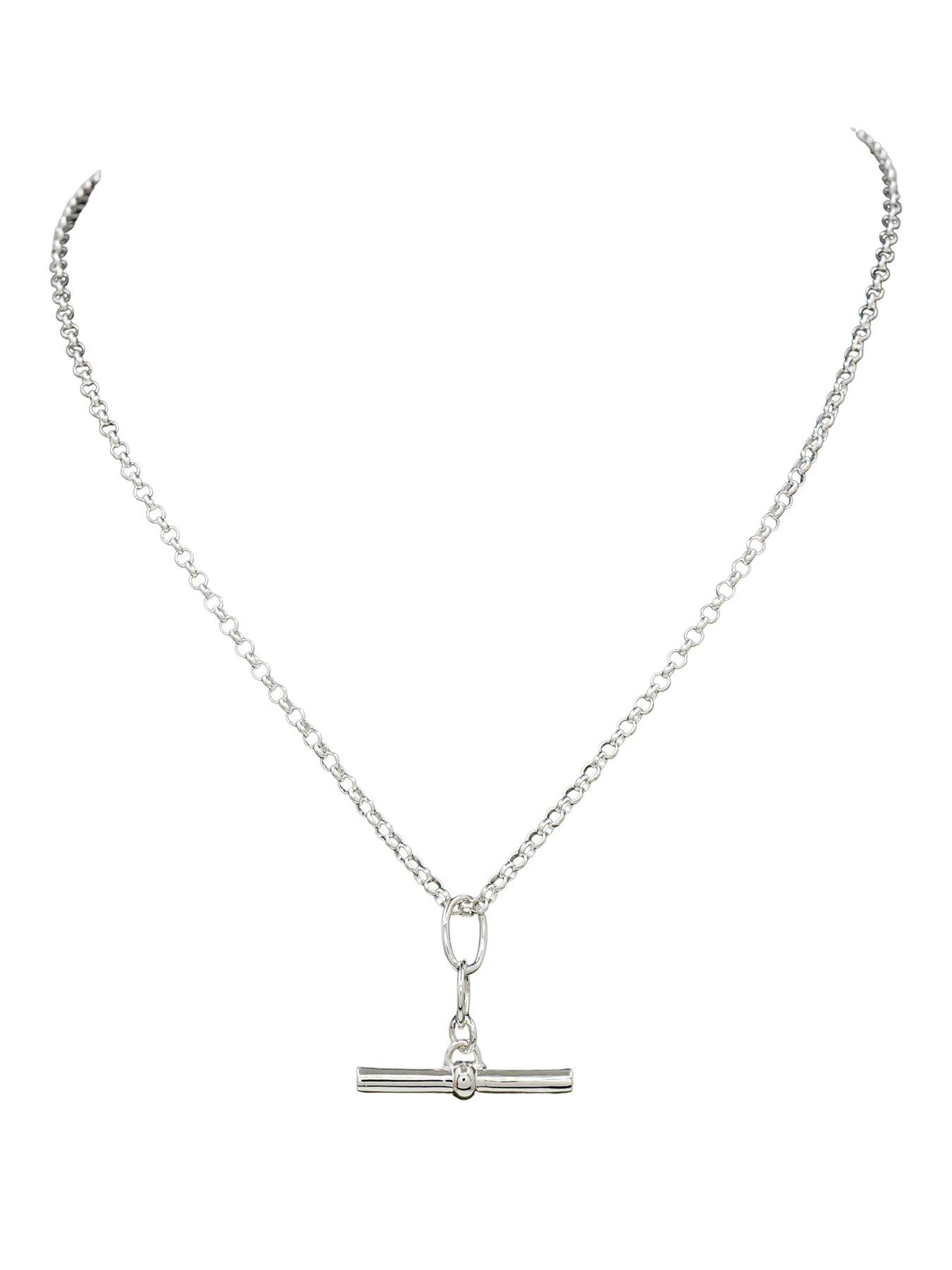 Image 1 of 3 of The Edit HS Edit T-BAR Sterling Silver Medium T-Bar Necklace