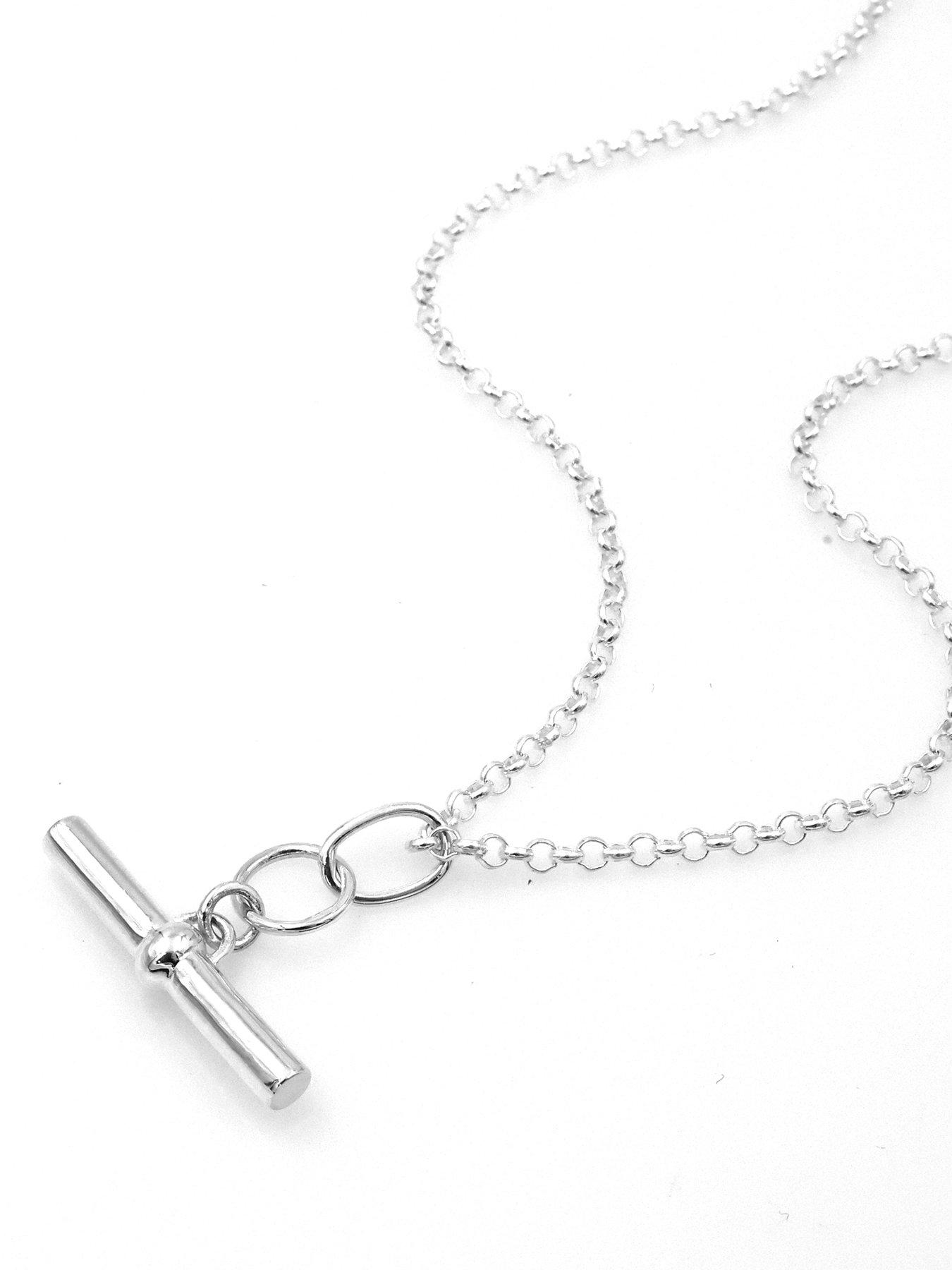Image 2 of 3 of The Edit HS Edit T-BAR Sterling Silver Medium T-Bar Necklace