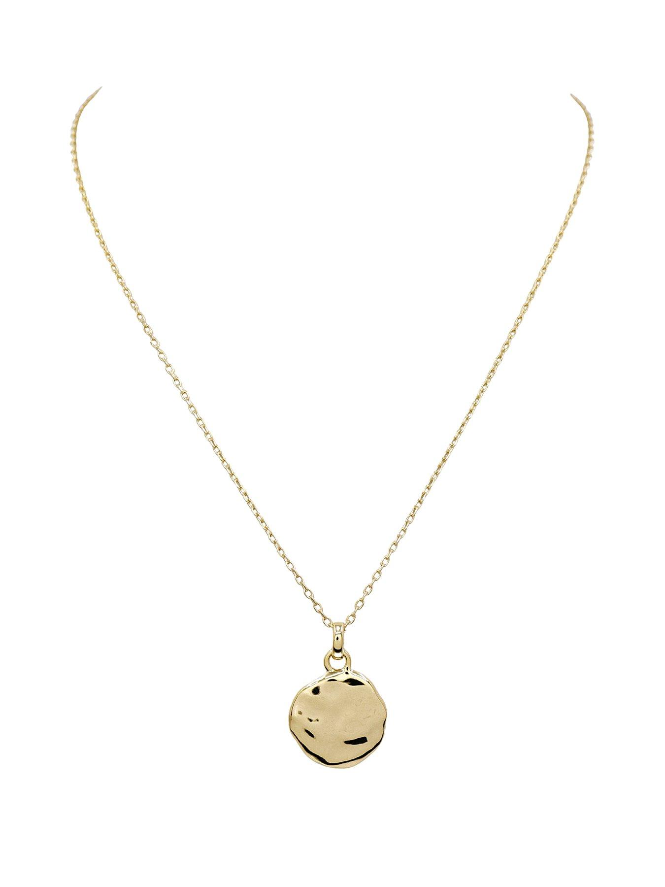 The Edit HS Edit MOLTEN 18ct Yellow Gold Plated Sterling Silver Moulded Coin Disc Pendant Necklace