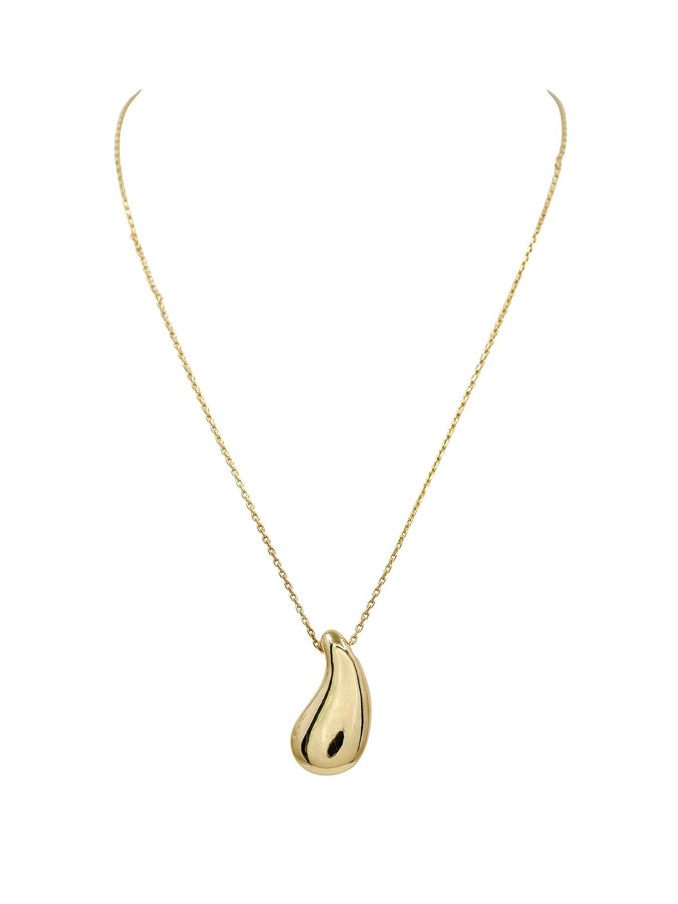 The Edit HS Edit TEARDROP 18ct Yellow Gold Plated Large Teardrop Pendant Necklace
