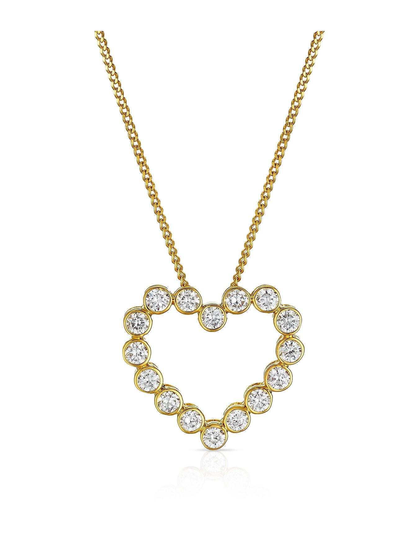 Image 2 of 6 of Harriet Sterling Silver &amp; 18Ct Plated Vermeil 0.50Ct Lab-Grown Diamond Heart Pendant Necklace - Gold
