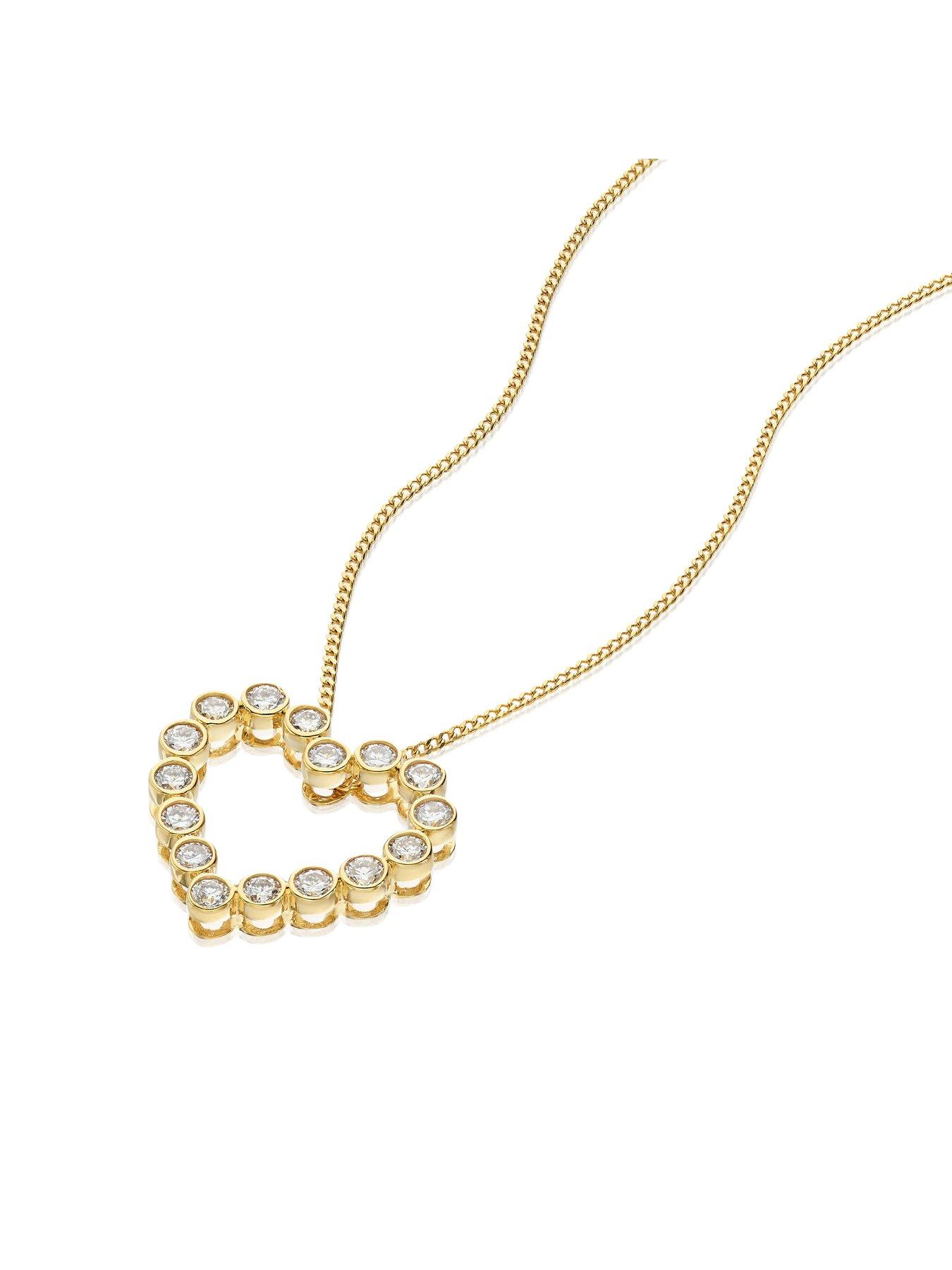 Image 3 of 6 of Harriet Sterling Silver &amp; 18Ct Plated Vermeil 0.50Ct Lab-Grown Diamond Heart Pendant Necklace - Gold