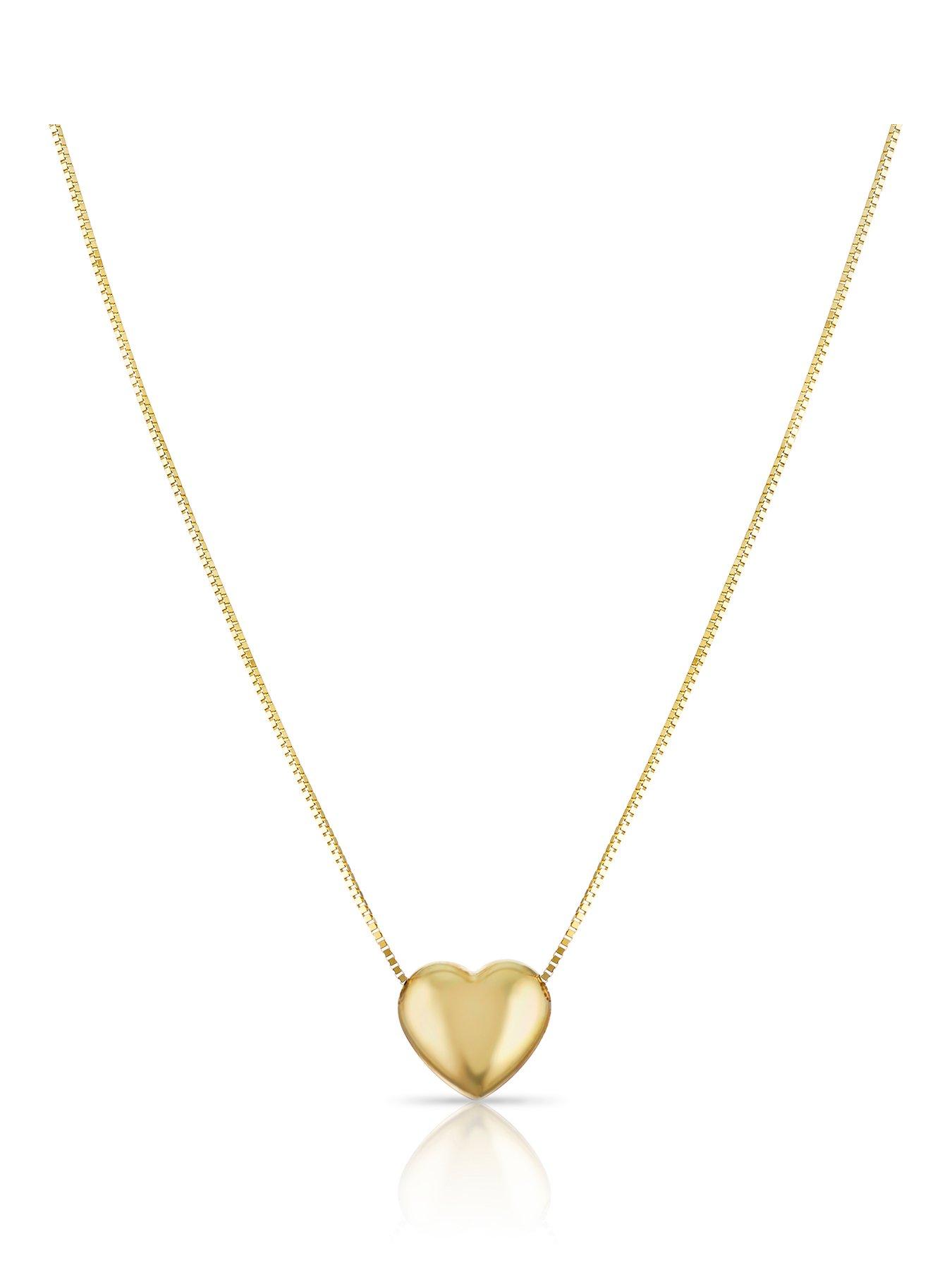 Ernest Jones 9ct Yellow Gold Heart Slider Pendant
