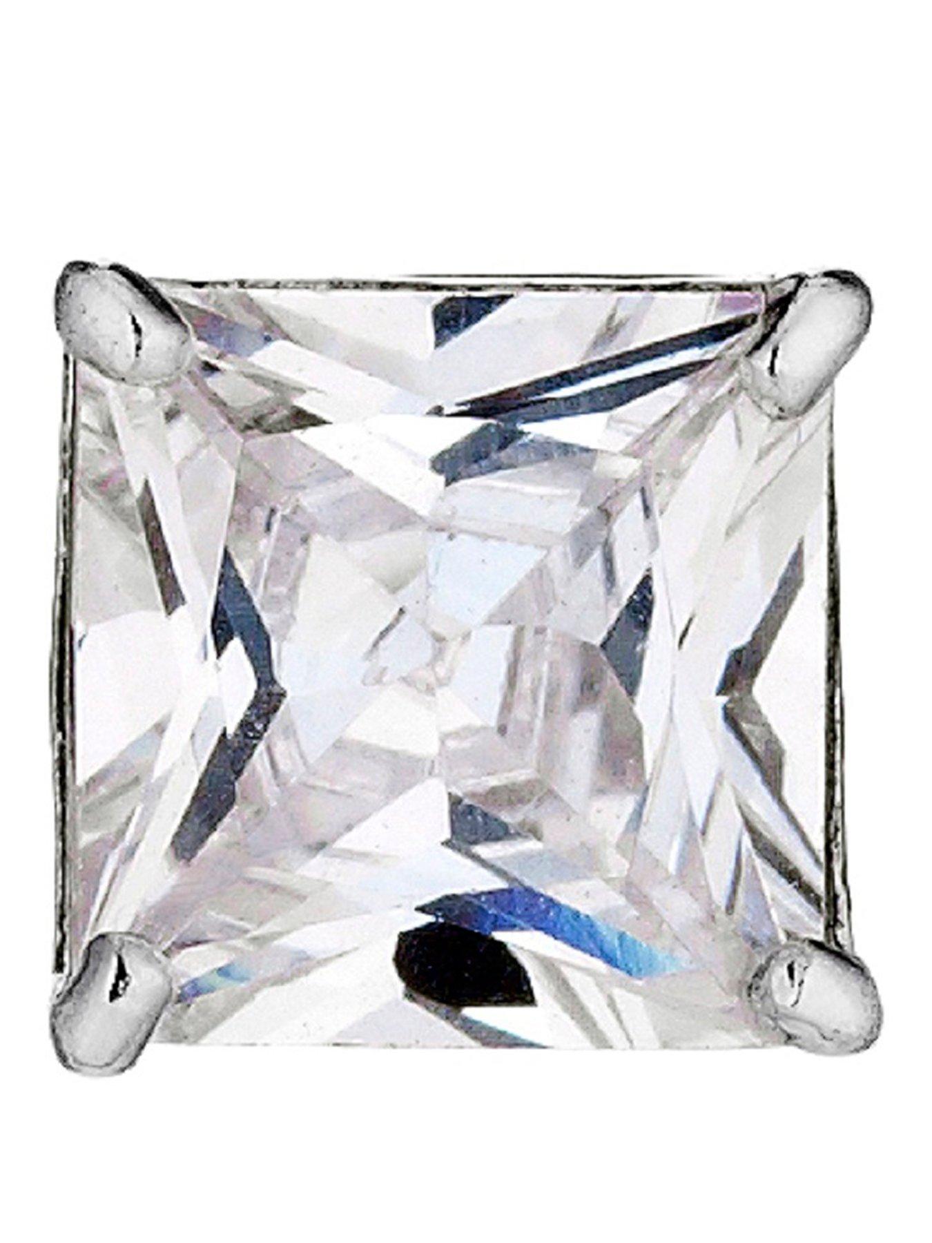 Image 1 of 2 of H. Samuel 9ct White Gold Cubic Zirconia Stud Earring
