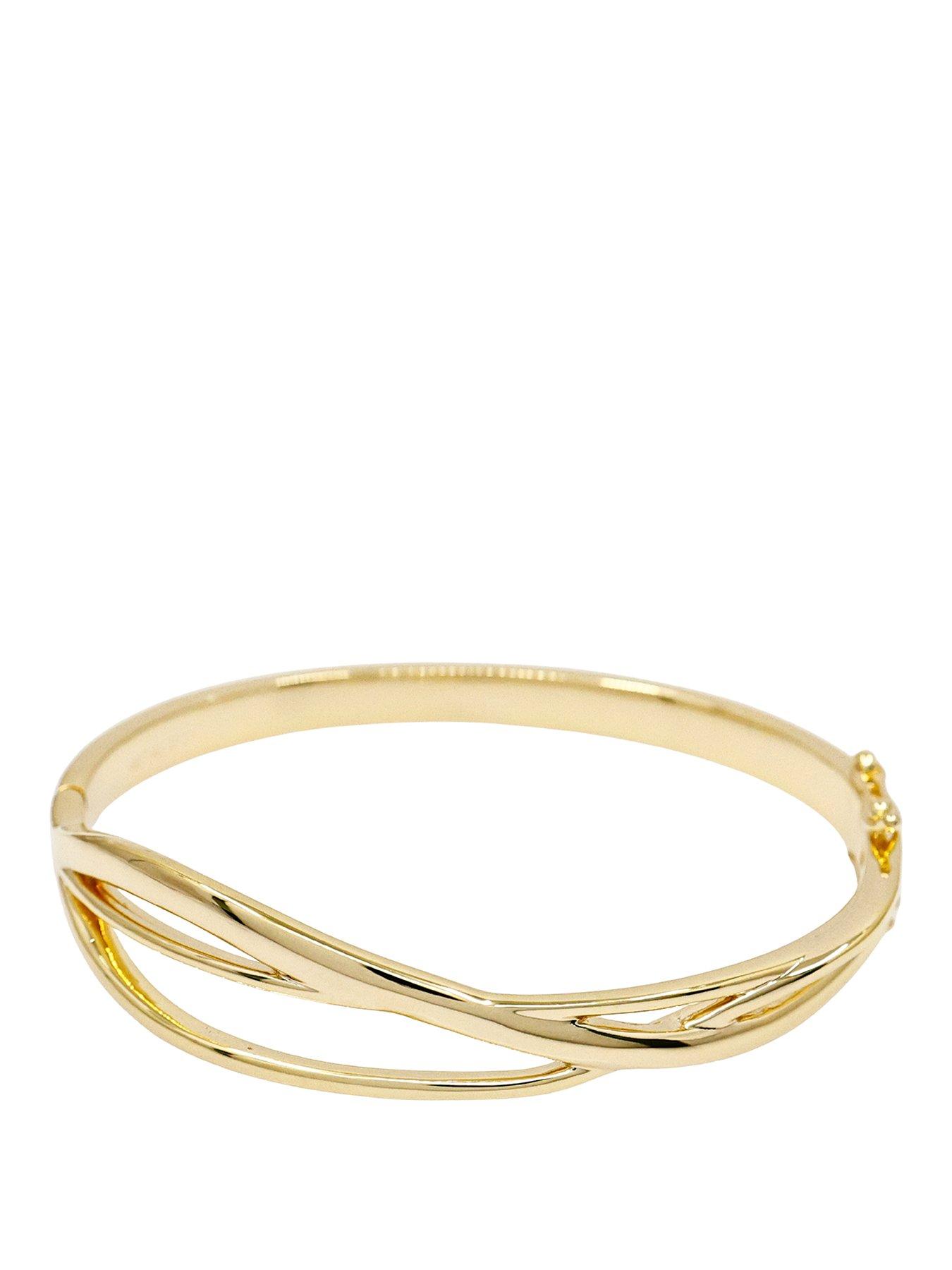 Image 1 of 3 of The Edit HS Edit 18ct Yellow Gold Plated Abstract Entwined Bangle