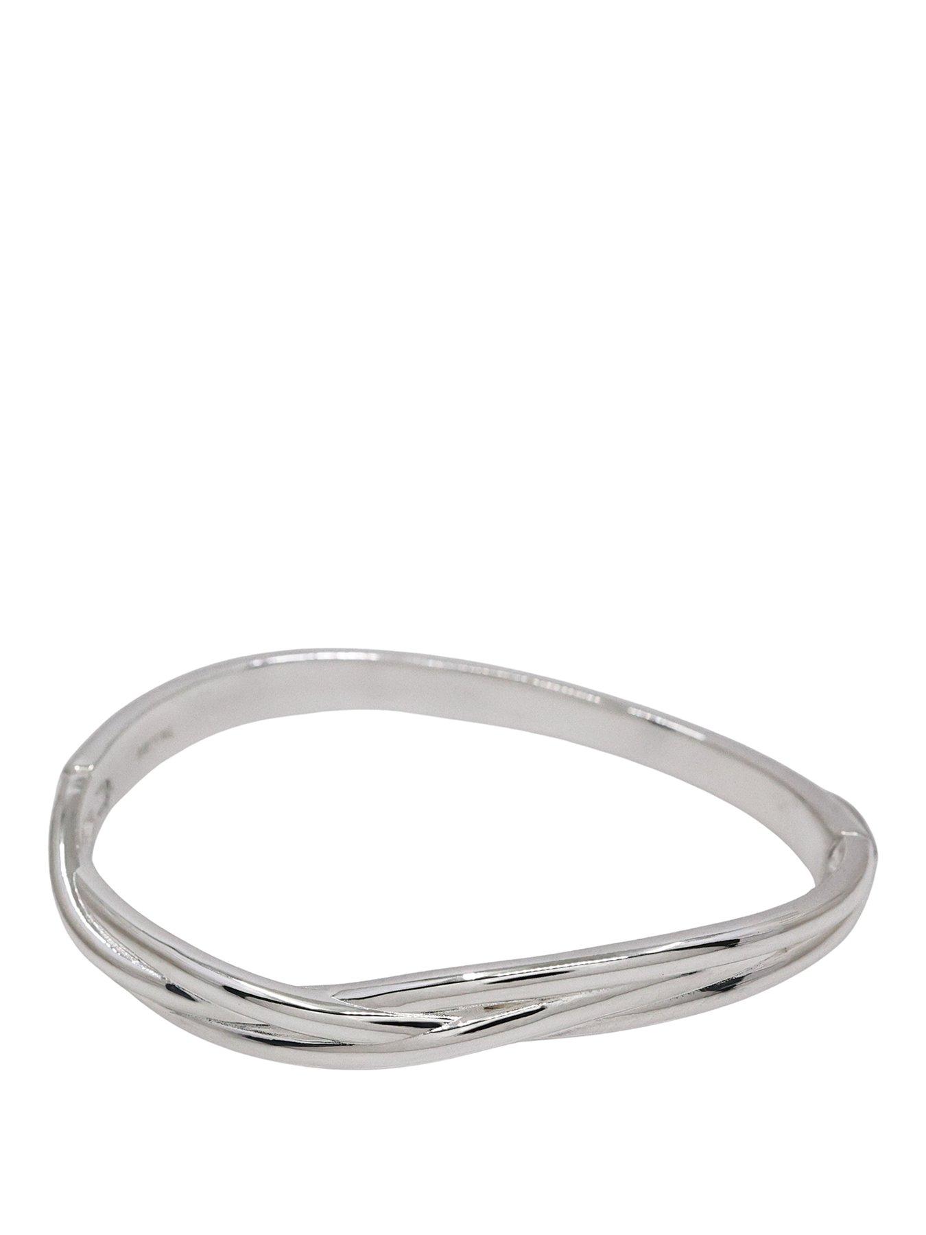 Image 1 of 4 of The Edit HS Edit Sterling Silver Plated Abstract Entwined Bangle