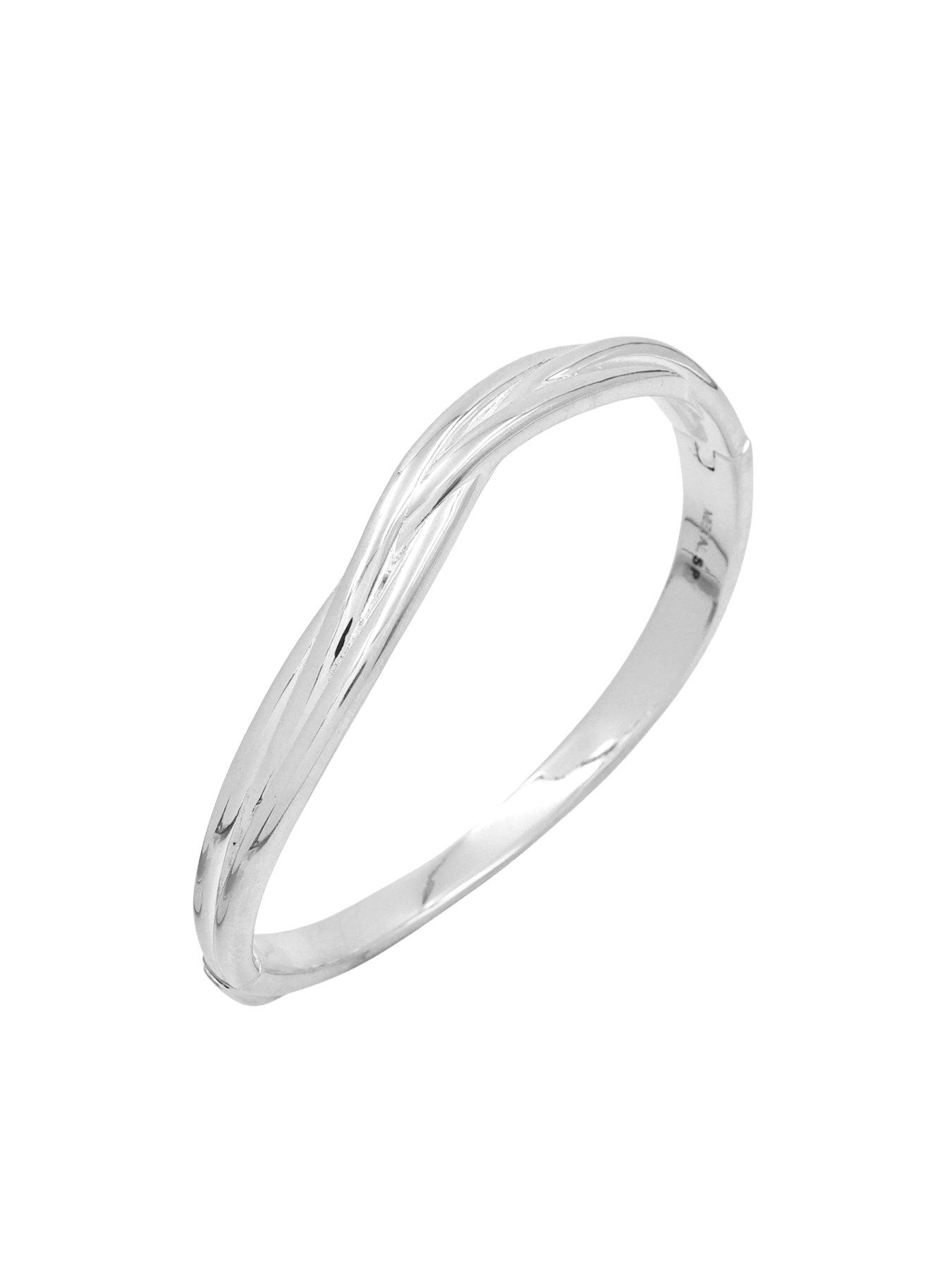 Image 3 of 4 of The Edit HS Edit Sterling Silver Plated Abstract Entwined Bangle