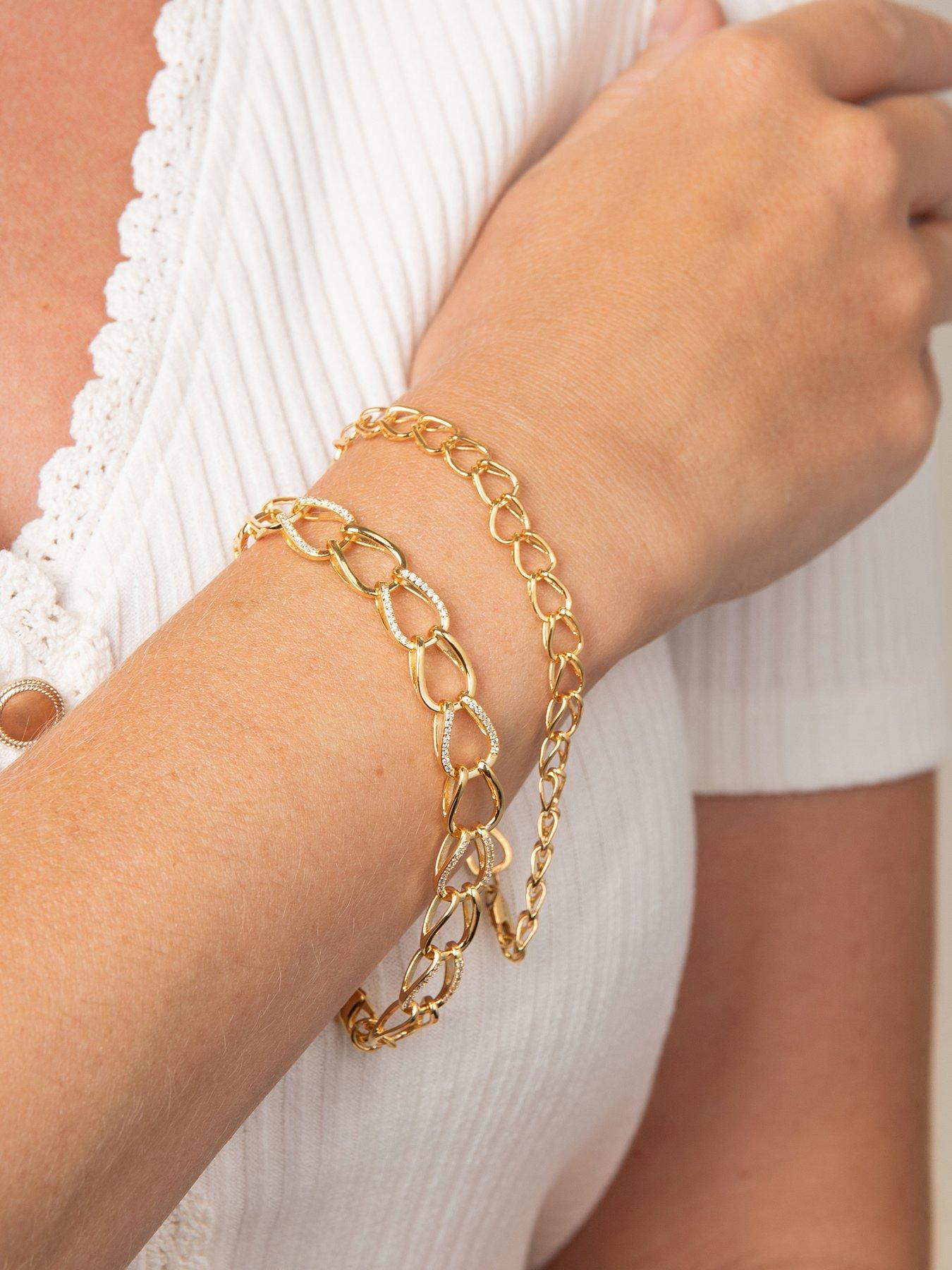 Image 3 of 5 of The Edit HS Edit CHAINS 18ct Yellow Gold Plated Plain Large Link Chain Bracelet