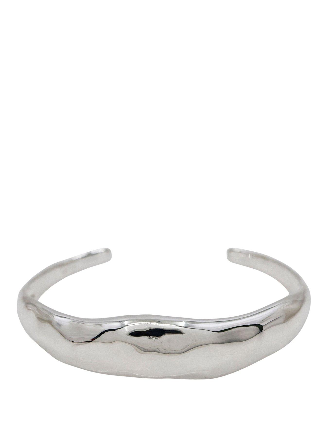 The Edit HS Edit MOLTEN Sterling Silver Plated Moulded Chunky Bangle
