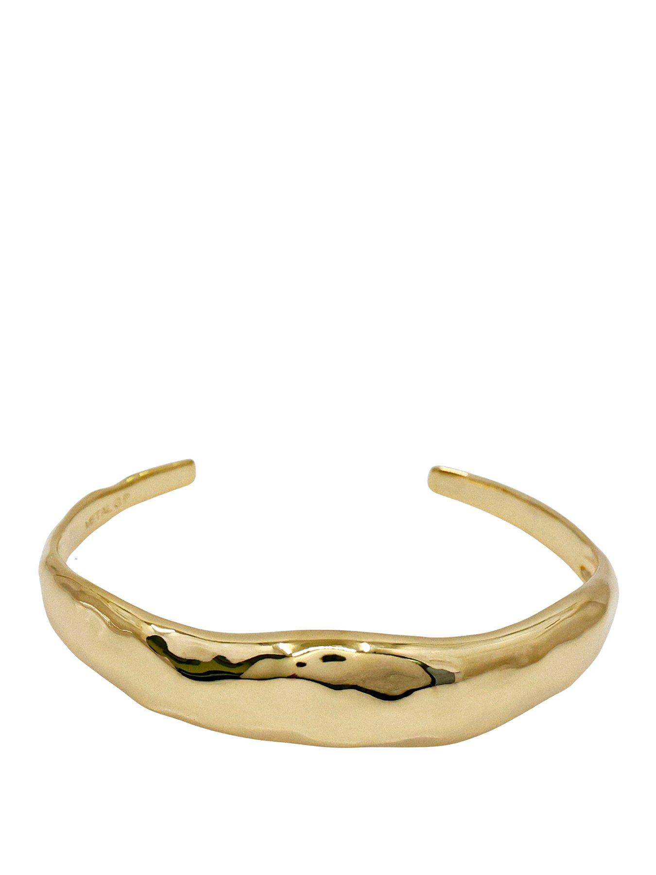The Edit Hs Molten 18Ct Plated Moulded Chunky Bangle - Gold