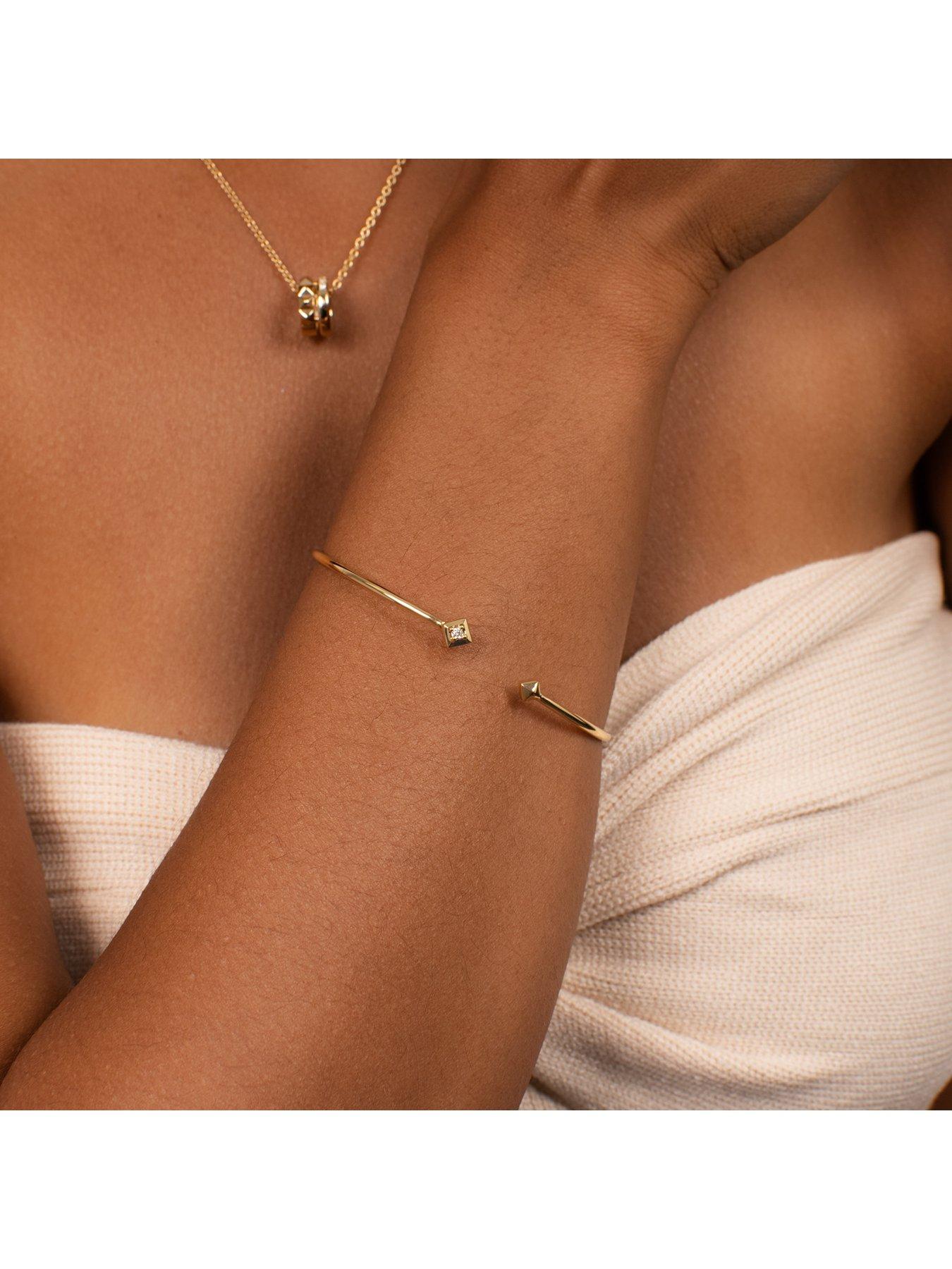 Image 4 of 6 of Kleora KLEORA PYRAMID Modern Electrum Diamond Pyramid Bangle