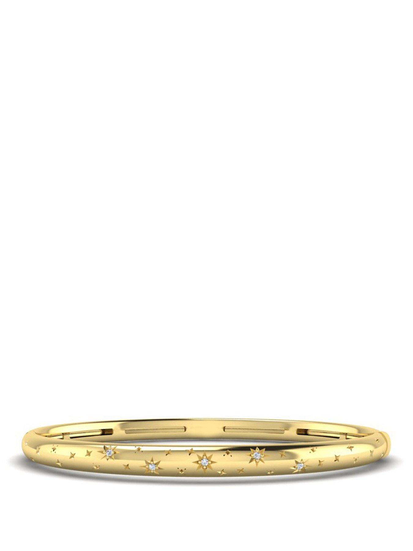 Kleora AURORA Modern Electrum Diamond Star Burst Bangle