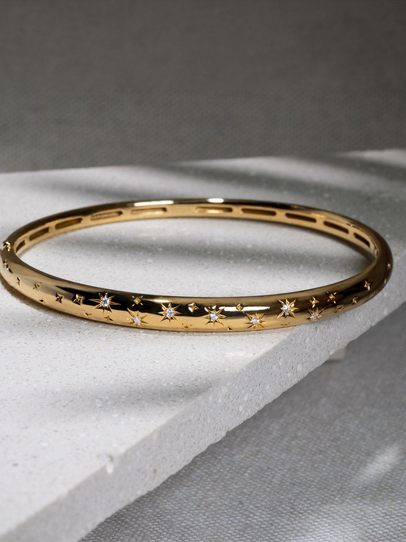 Image 3 of 7 of Kleora KLEORA AURORA Modern Electrum Diamond Star Burst Bangle