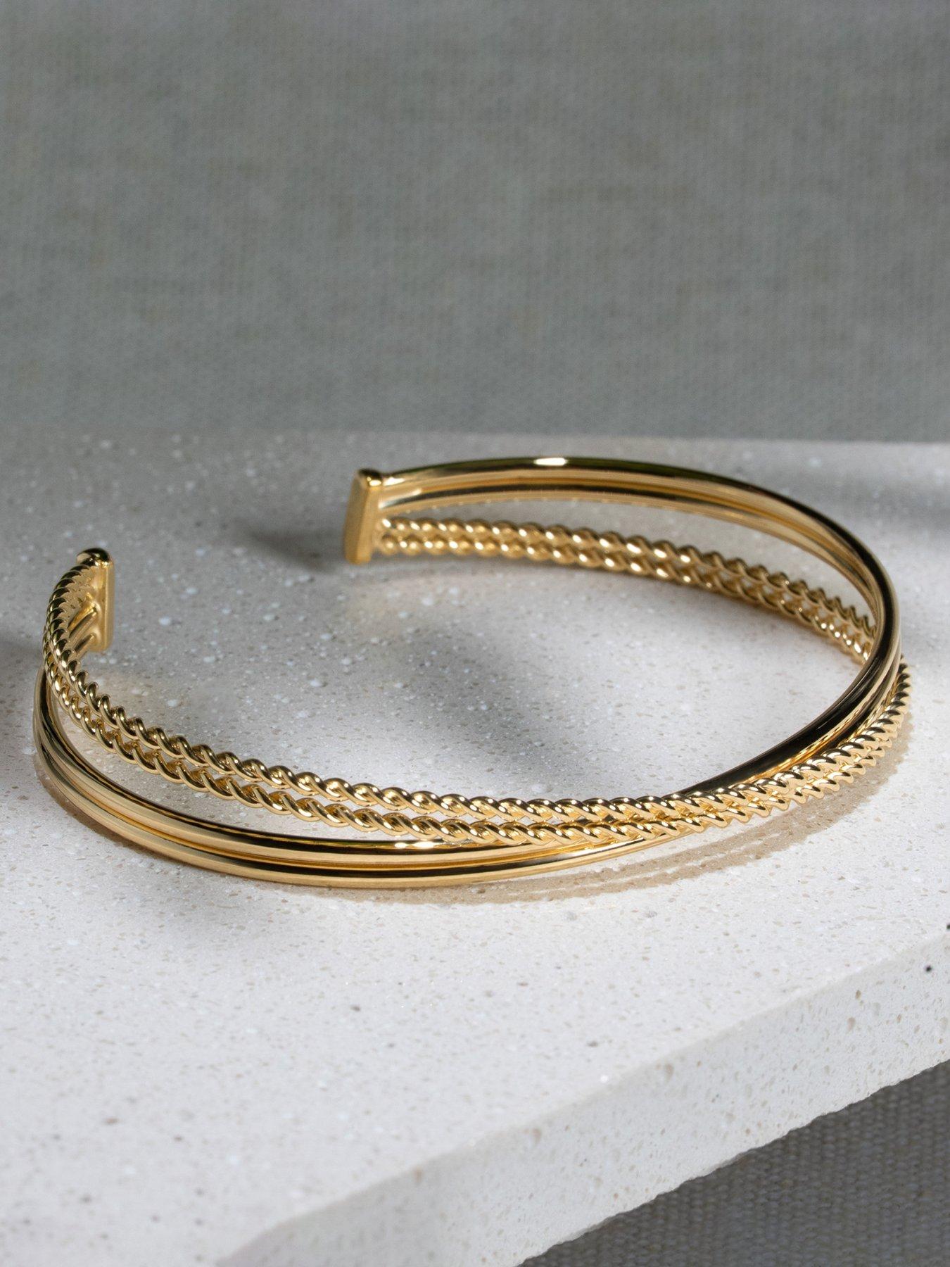 Image 3 of 6 of Kleora KLEORA CONTORTO Modern Electrum Rope & Polished Crossover Bangle