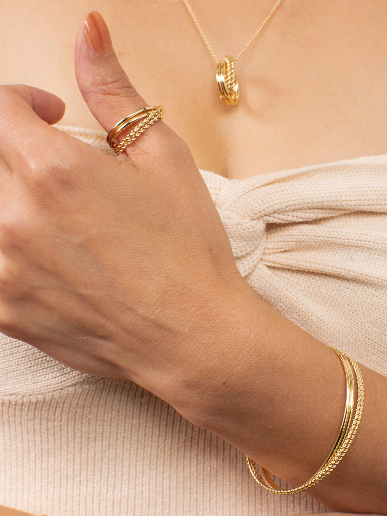 Image 4 of 6 of Kleora KLEORA CONTORTO Modern Electrum Rope & Polished Crossover Bangle