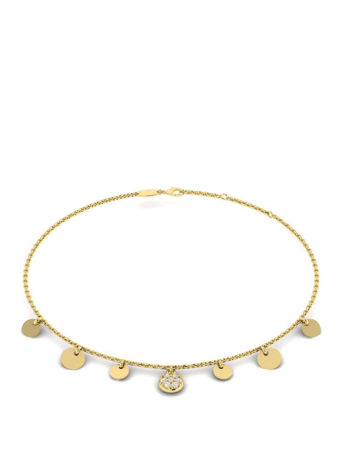 Kleora AURORA Modern Electrum Diamond Disc Station Bracelet