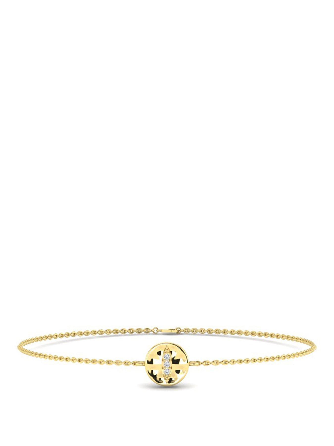 Image 1 of 5 of Kleora KLEORA IRIS Modern Electrum Diamond Cats Eye Circle Bracelet