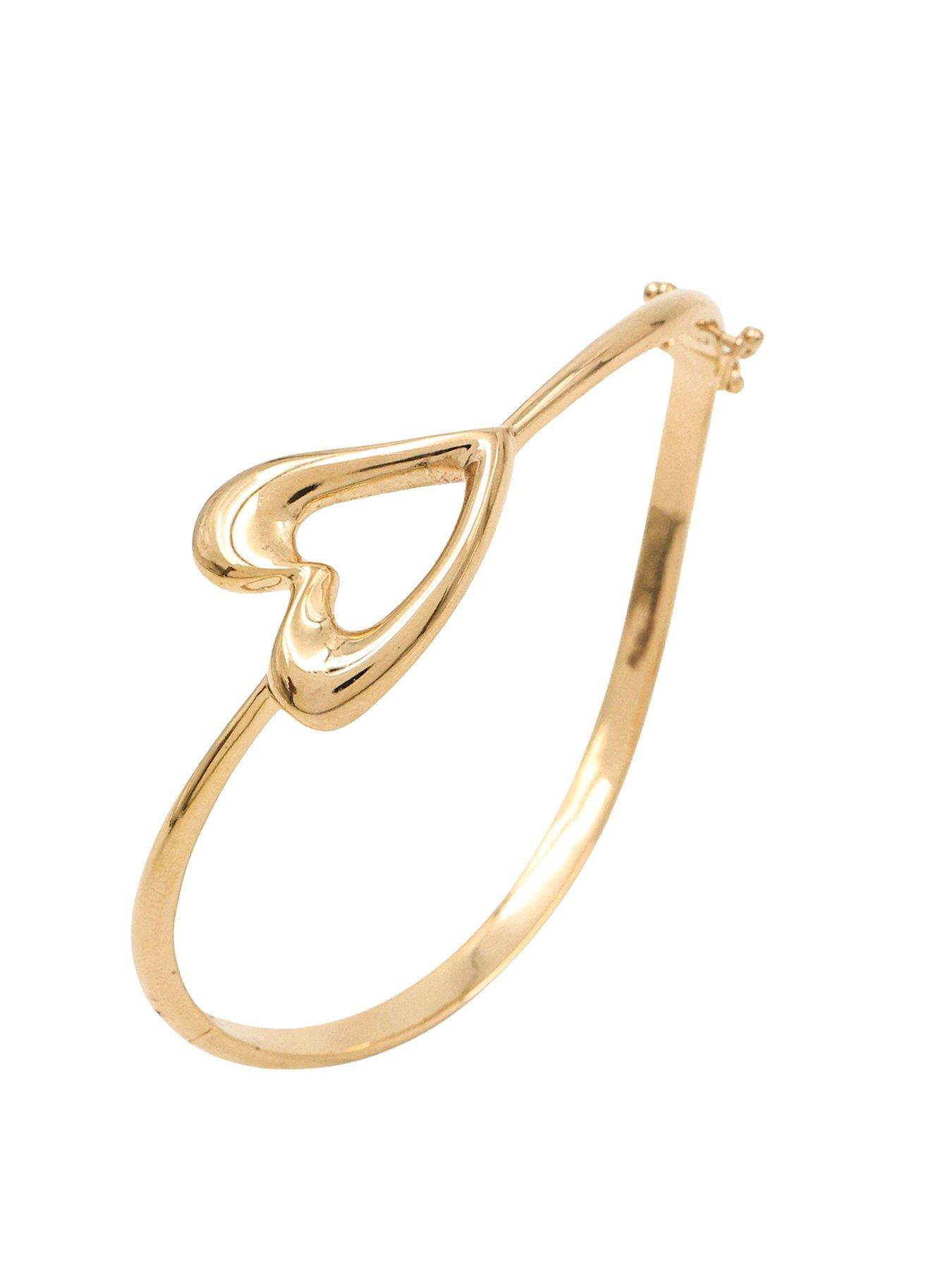 Image 3 of 4 of The Edit Hs Hearts 18Ct Plated Abstract Heart Bangle - Gold