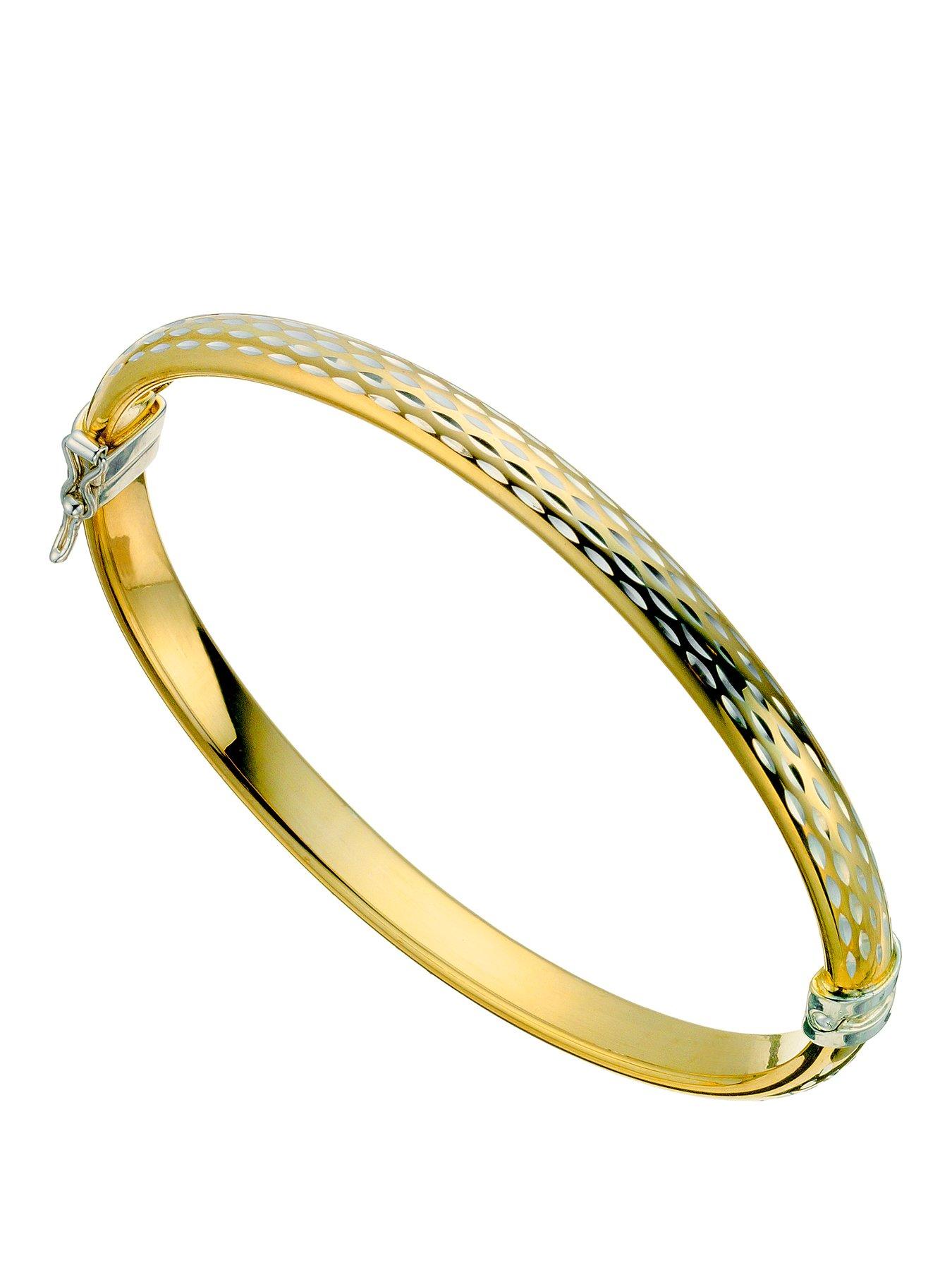 Image 1 of 1 of H. Samuel Together Silver & Bonded Gold Diamond Cut Bangle