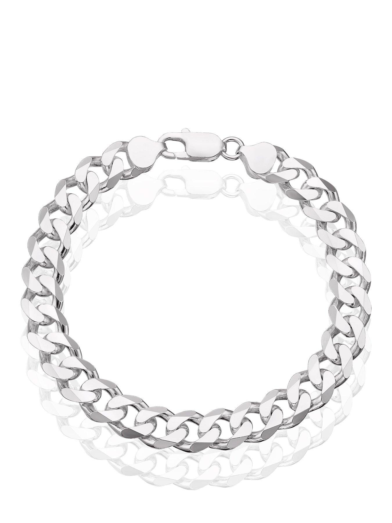 H. Samuel Sterling Silver Men's 8.5" Curb Chain Bracelet