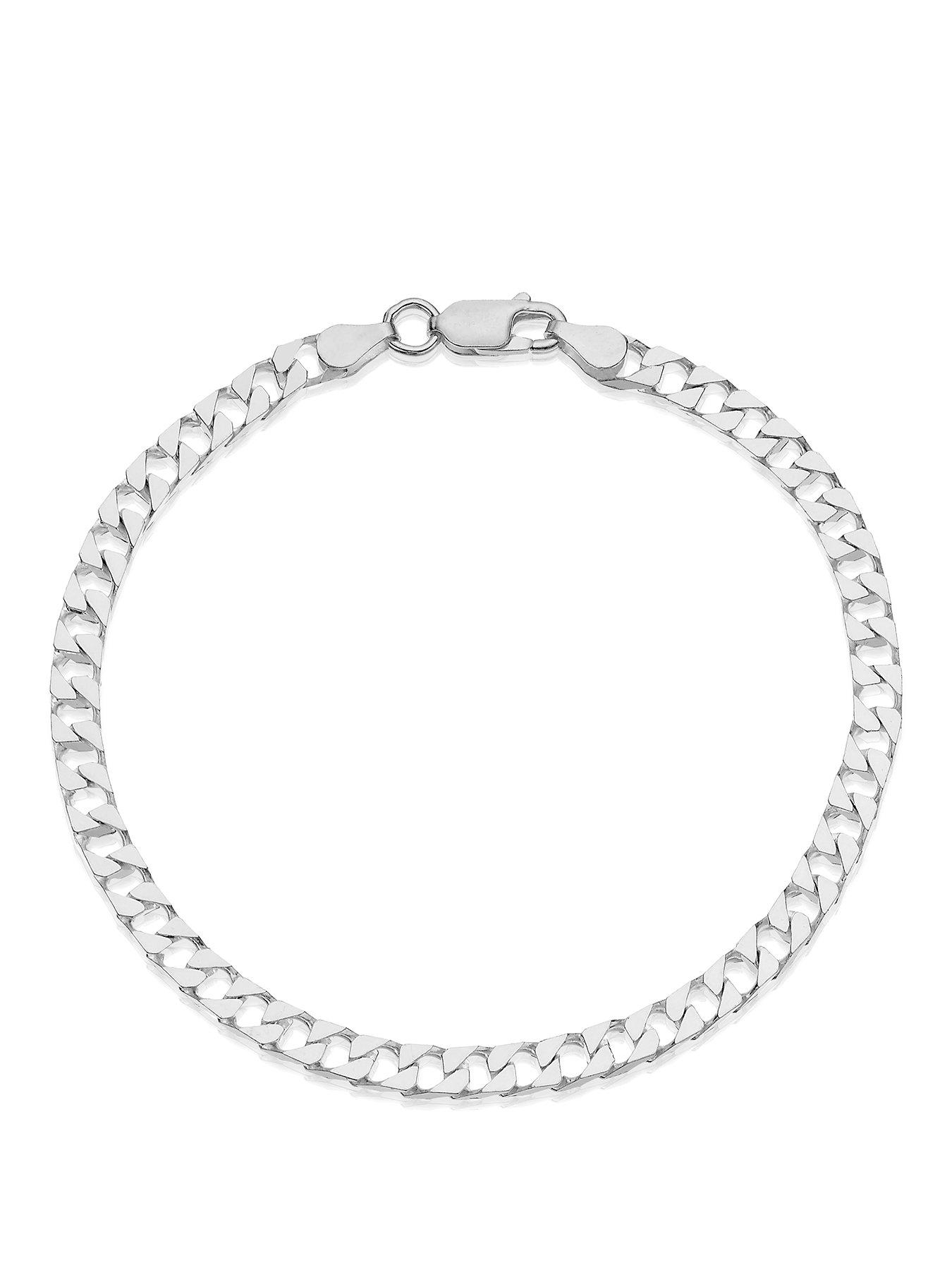 Image 1 of 3 of H. Samuel Men's Sterling Silver Square Curb Bracelet 8.25''