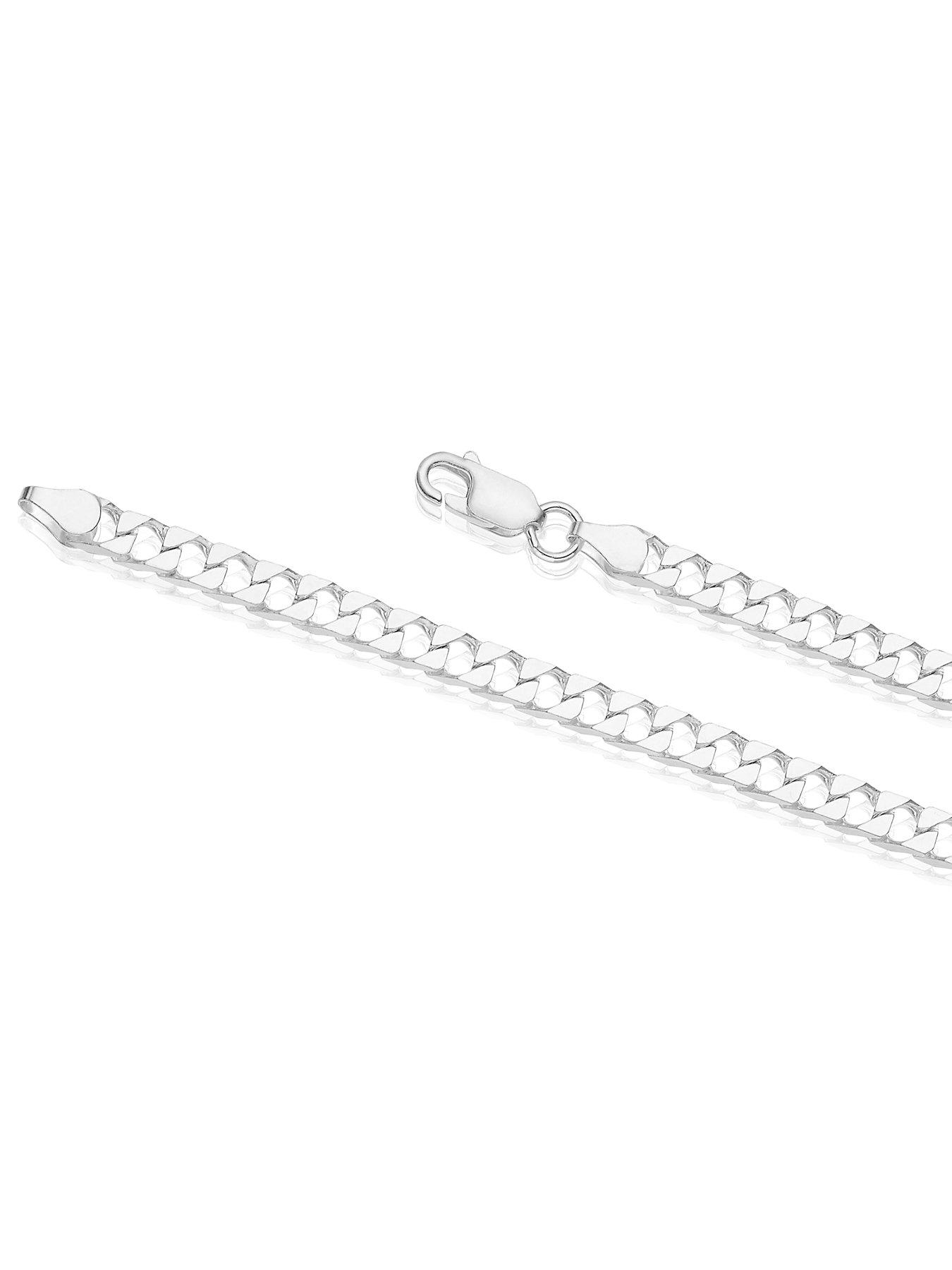 Image 3 of 3 of H. Samuel Men's Sterling Silver Square Curb Bracelet 8.25''