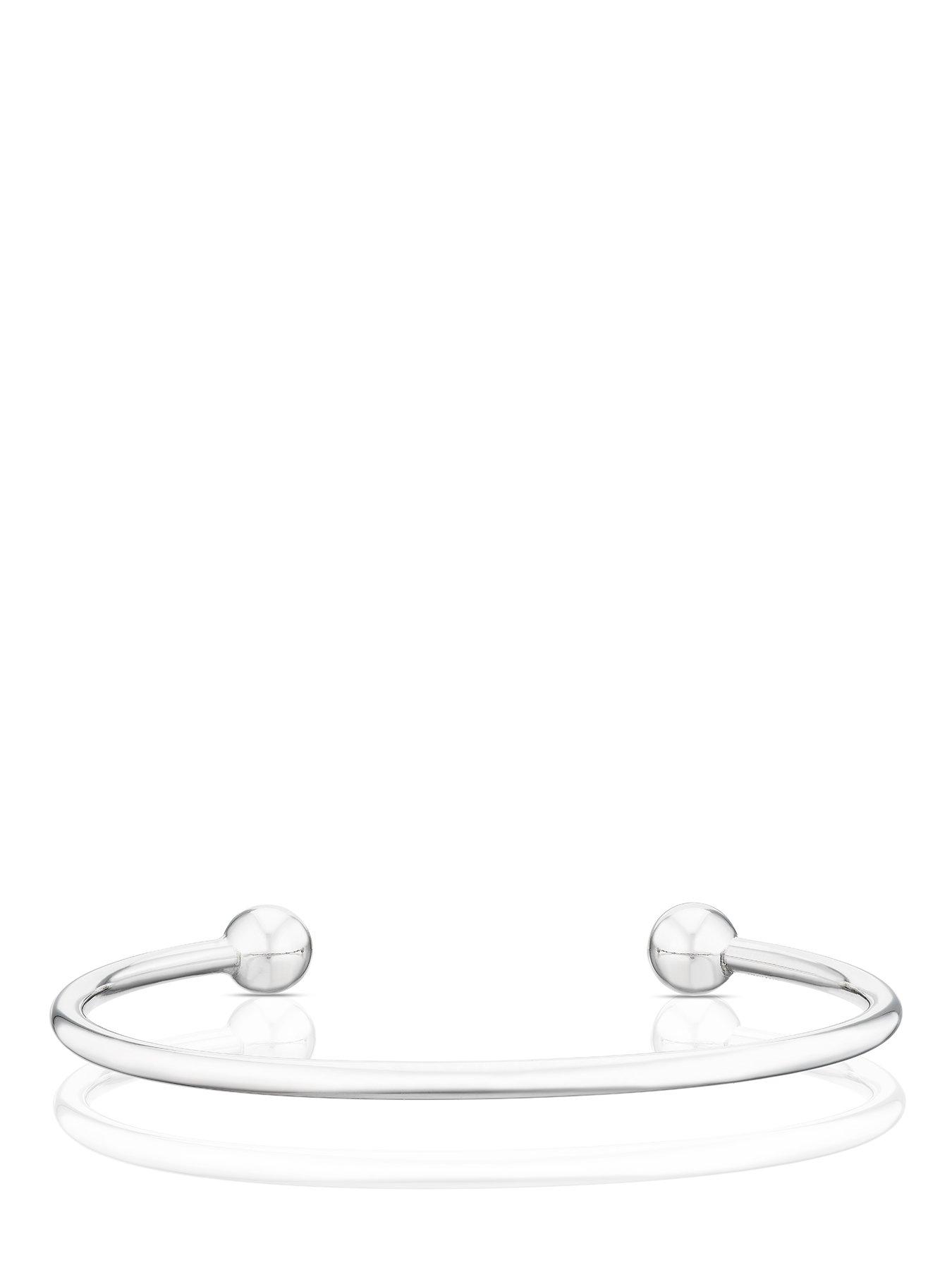 Image 1 of 3 of Ernest Jones Men's Sterling Silver Torque Bangle