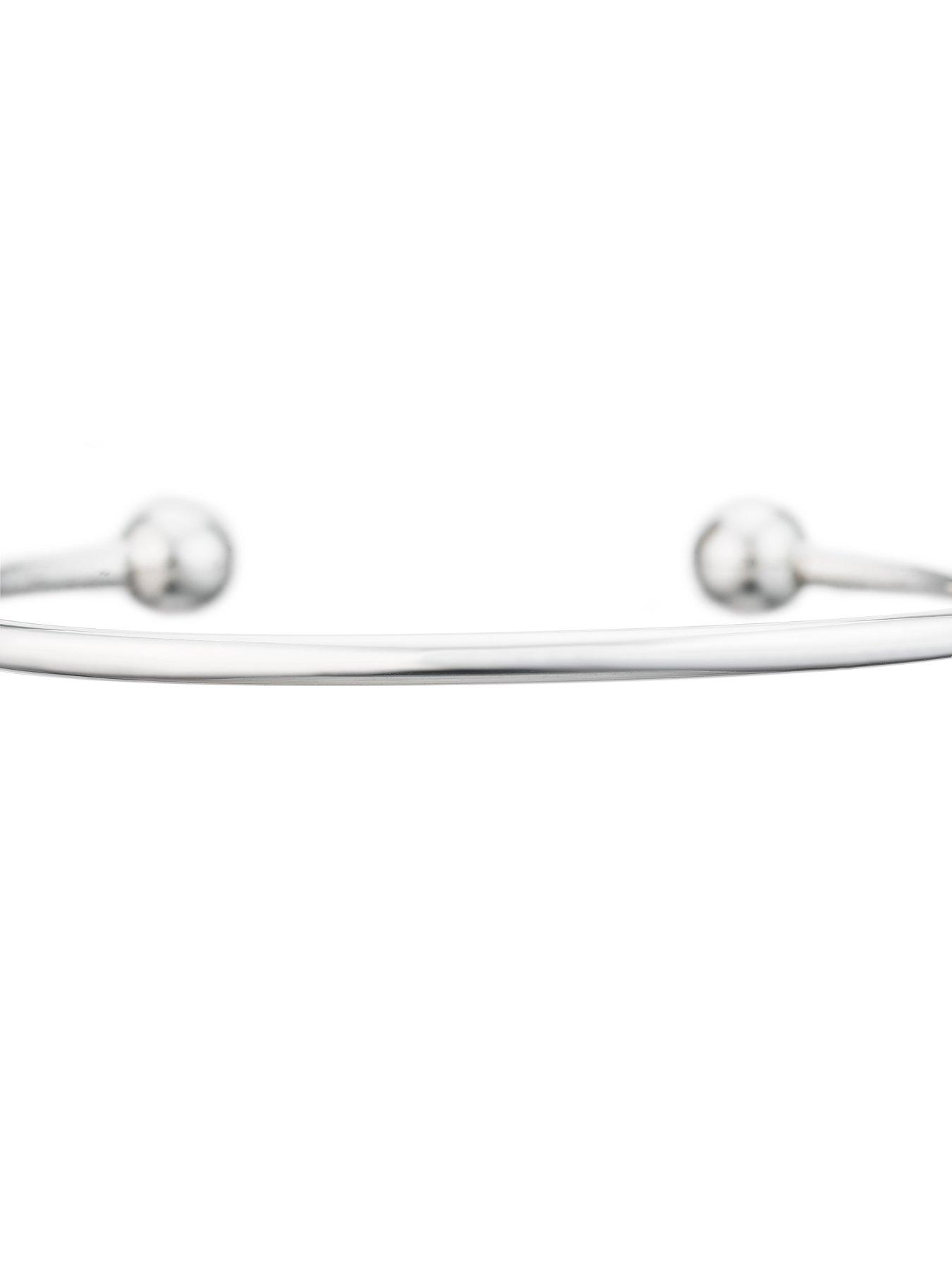 Image 2 of 3 of Ernest Jones Men's Sterling Silver Torque Bangle