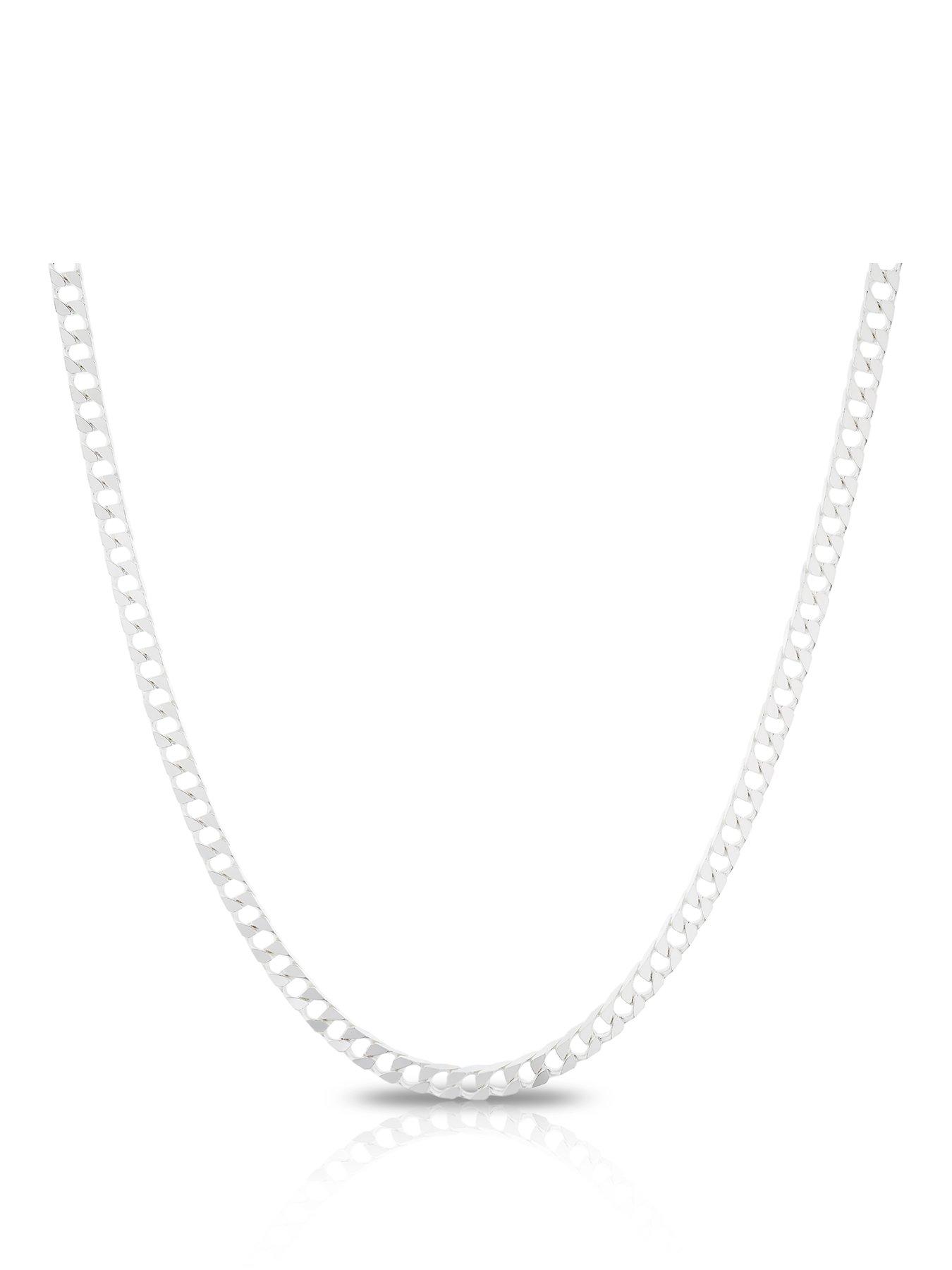 H. Samuel Men's Sterling Silver Flat Curb Chain 22''