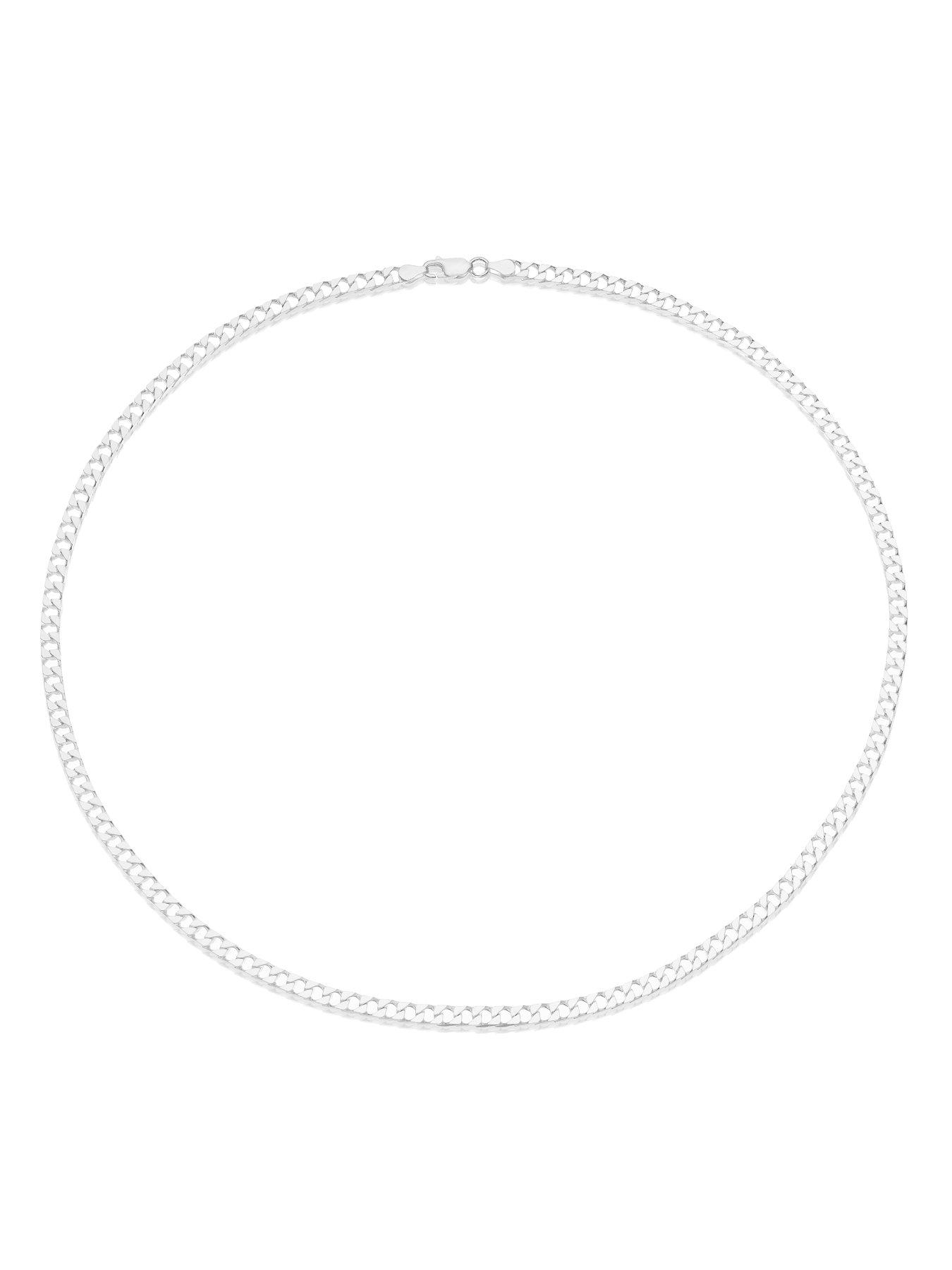 Image 2 of 4 of H. Samuel Men's Sterling Silver Flat Curb Chain 22''