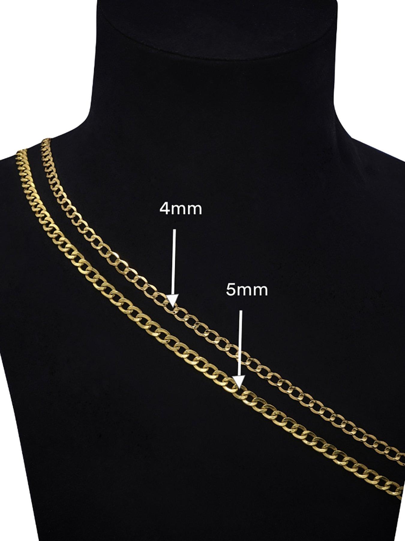 Image 4 of 4 of H. Samuel Men's Sterling Silver Flat Curb Chain 22''