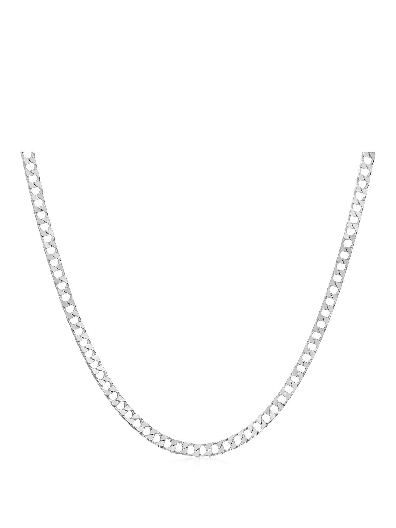 H. Samuel Sterling Men's Flat Curb Chain 18" Necklace - Silver
