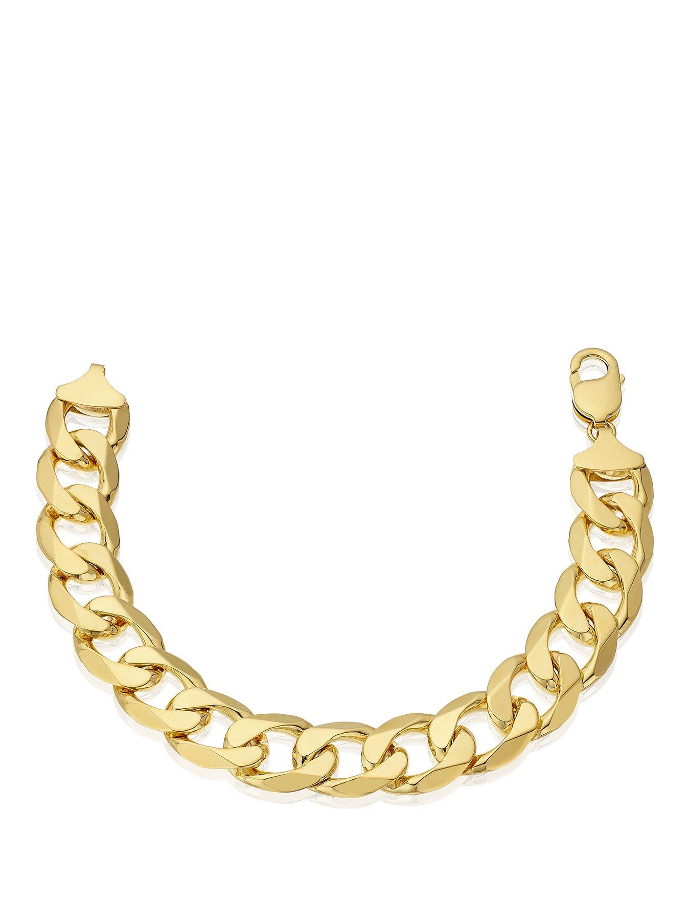 ernest-jones-9ct-mens-9-solid-curb-chain-bracelet-goldfront